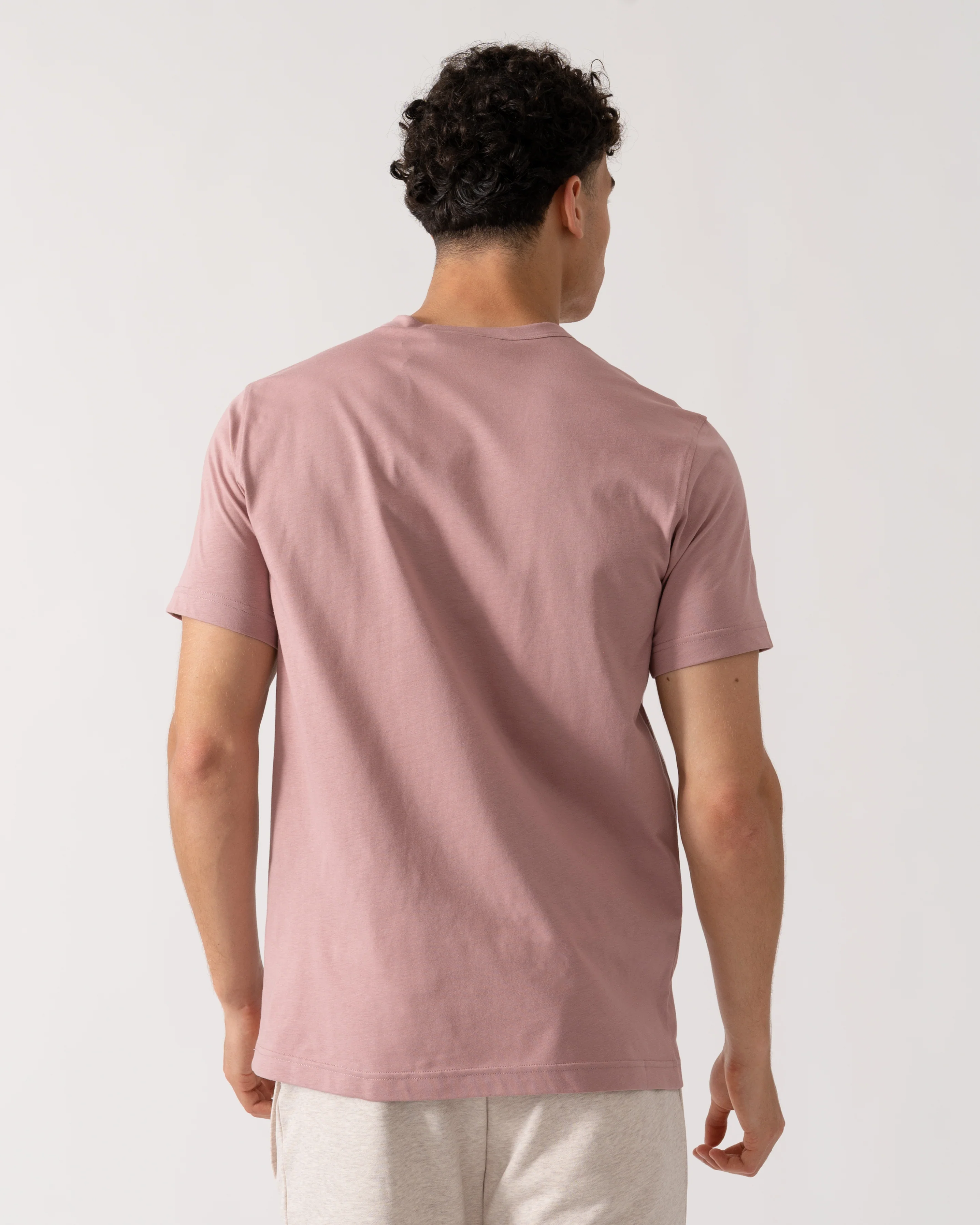 Belstaff Short Sleeved Mens Logo Patch T-Shirt - Wood Rose - Image 4
