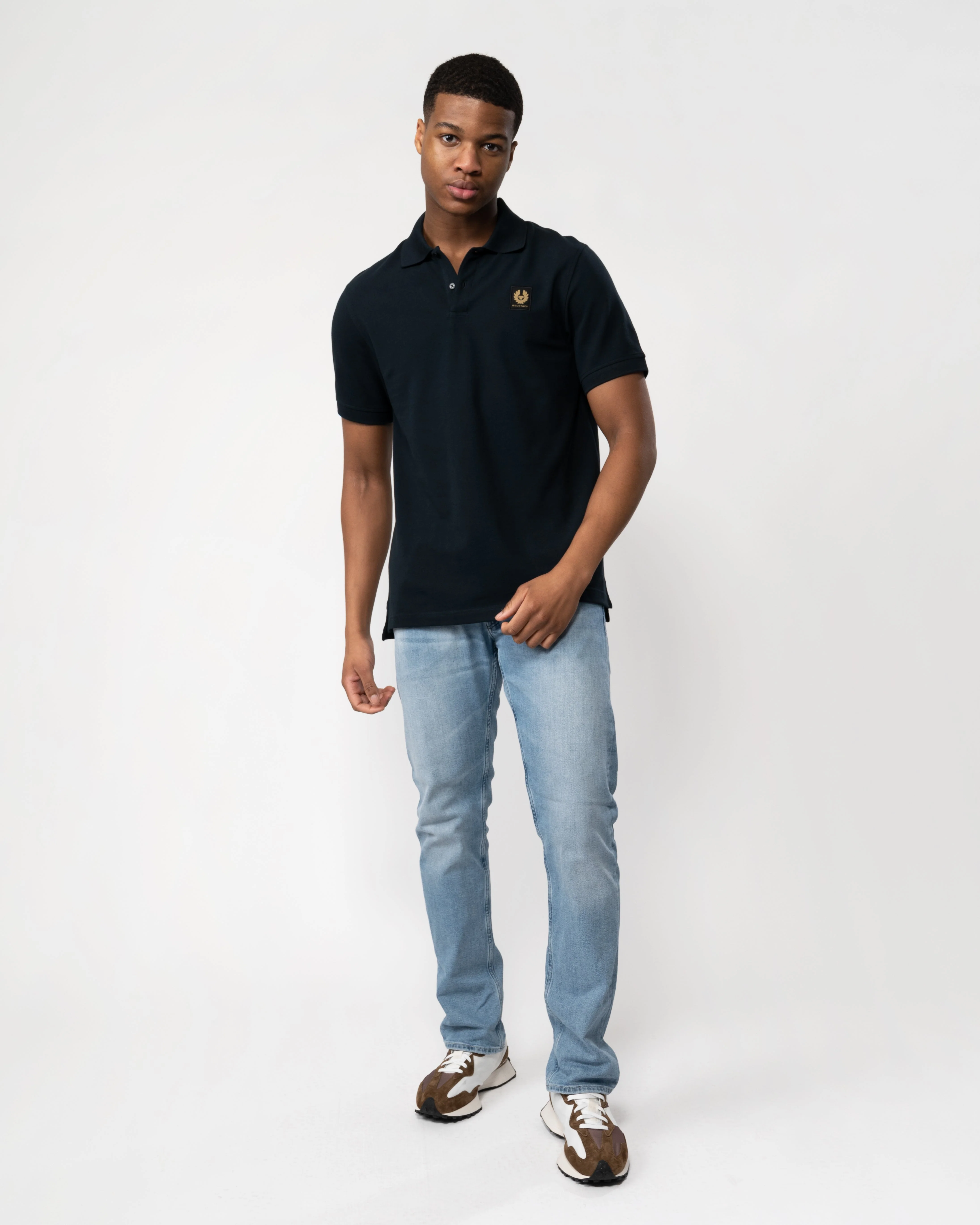 Belstaff Short Sleeved Mens Polo - Dark Ink - Image 3