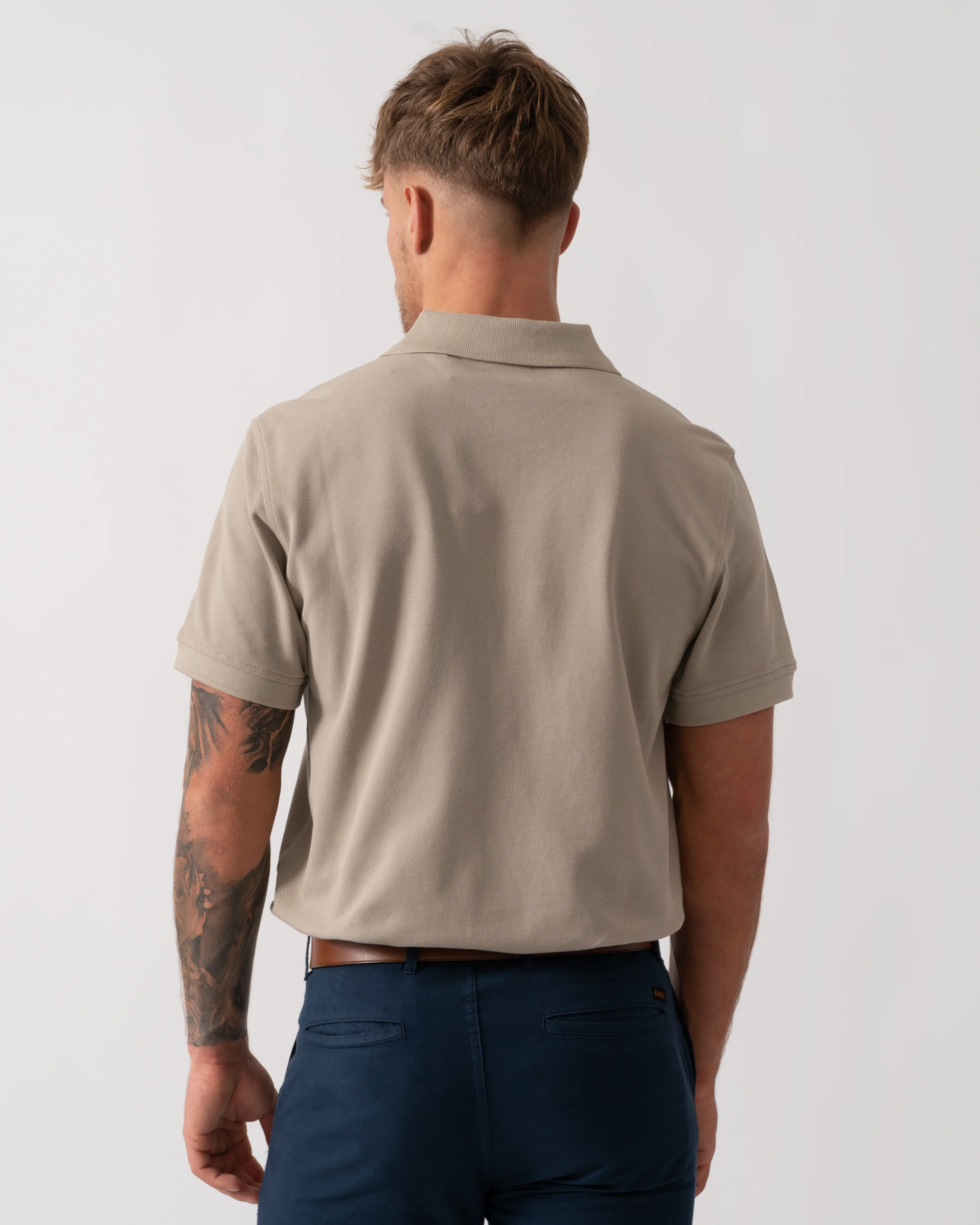 Belstaff Short Sleeved Mens Polo - Dark Sand - Image 4