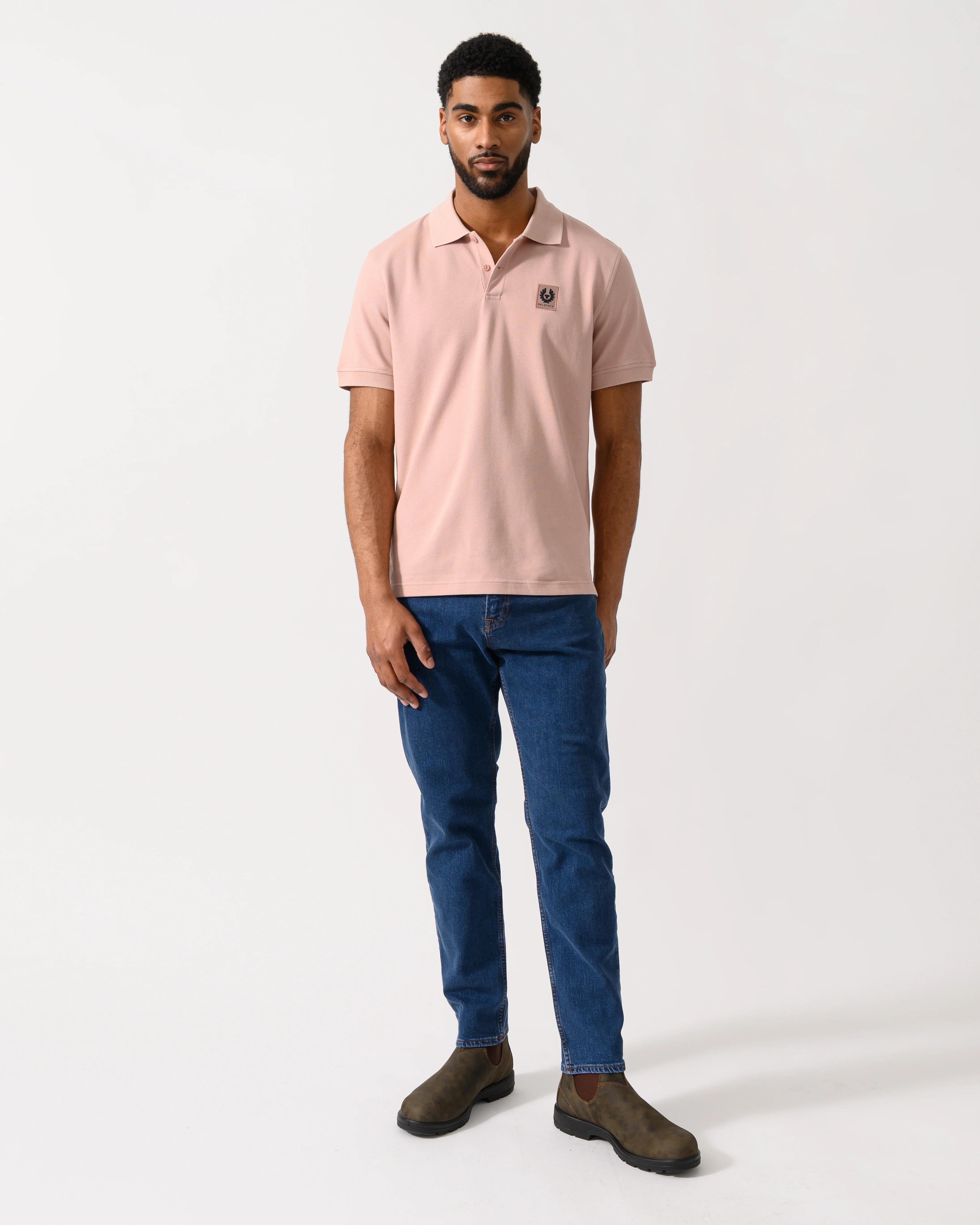 Belstaff Short Sleeved Mens Polo - Dusk Pink - Image 2