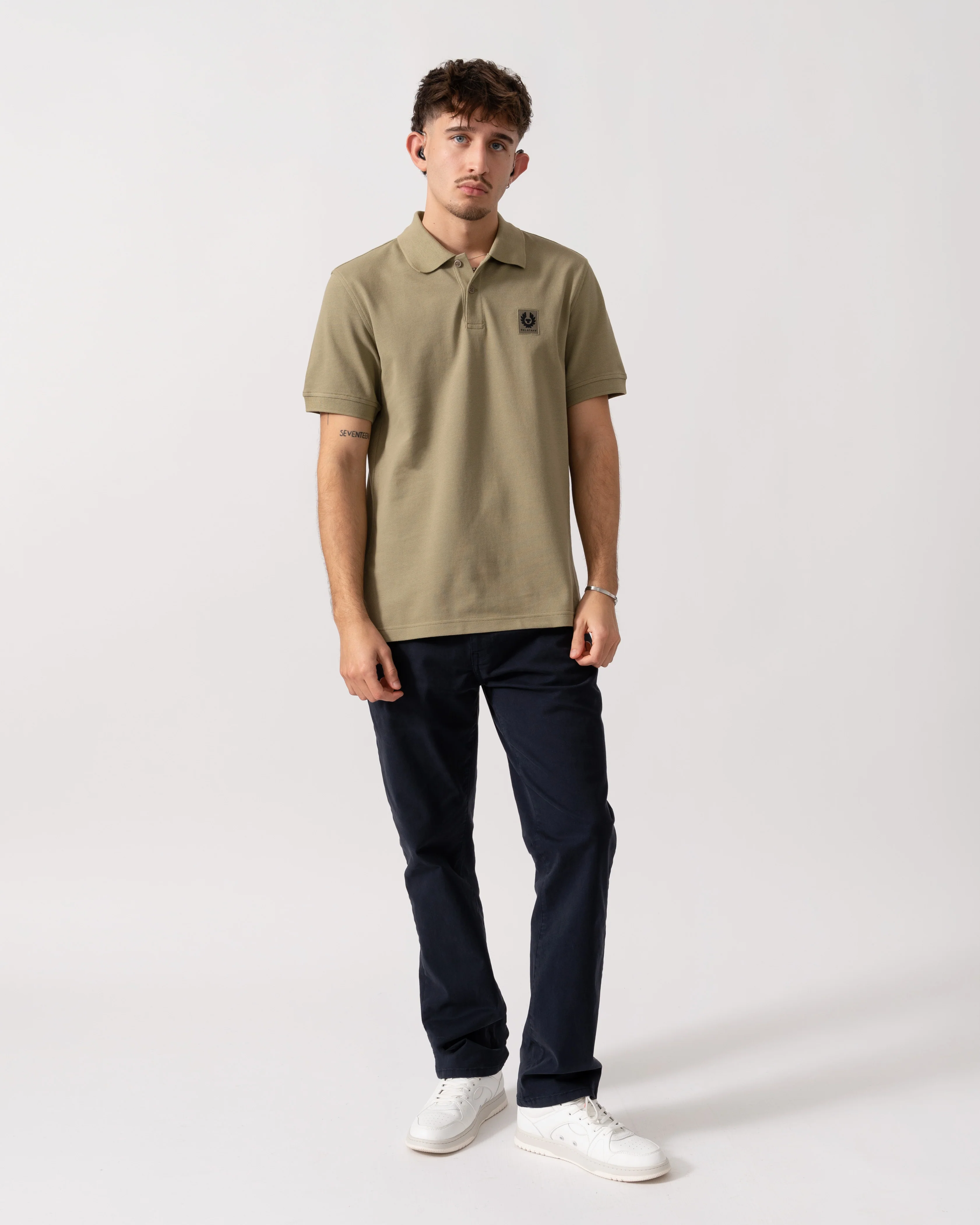 Belstaff Short Sleeved Mens Polo - Fatigue Green - Image 2