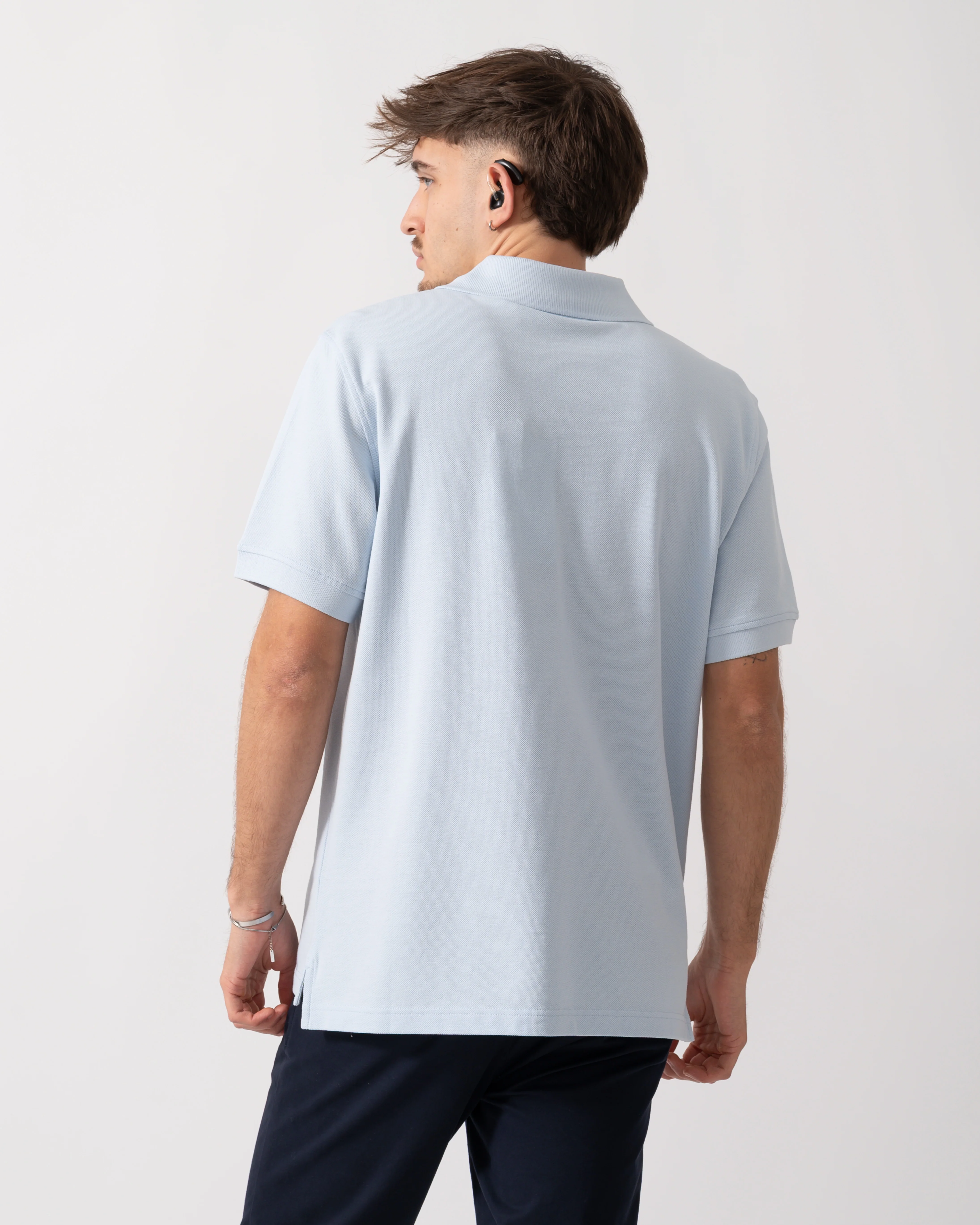 Belstaff Short Sleeved Mens Polo - Sky Blue - Image 4