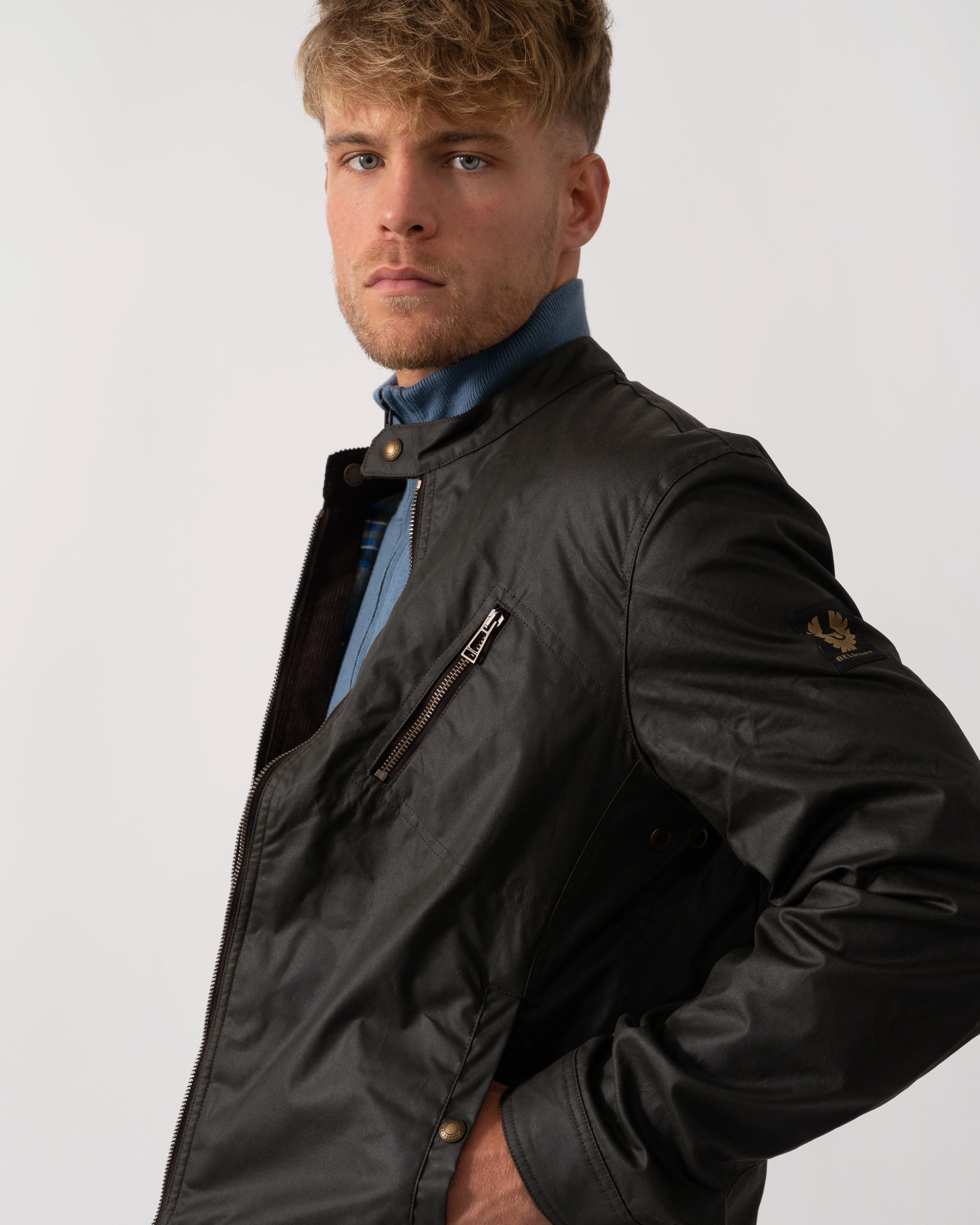 Belstaff Sideline Mens Jacket - Faded Olive - Image 3