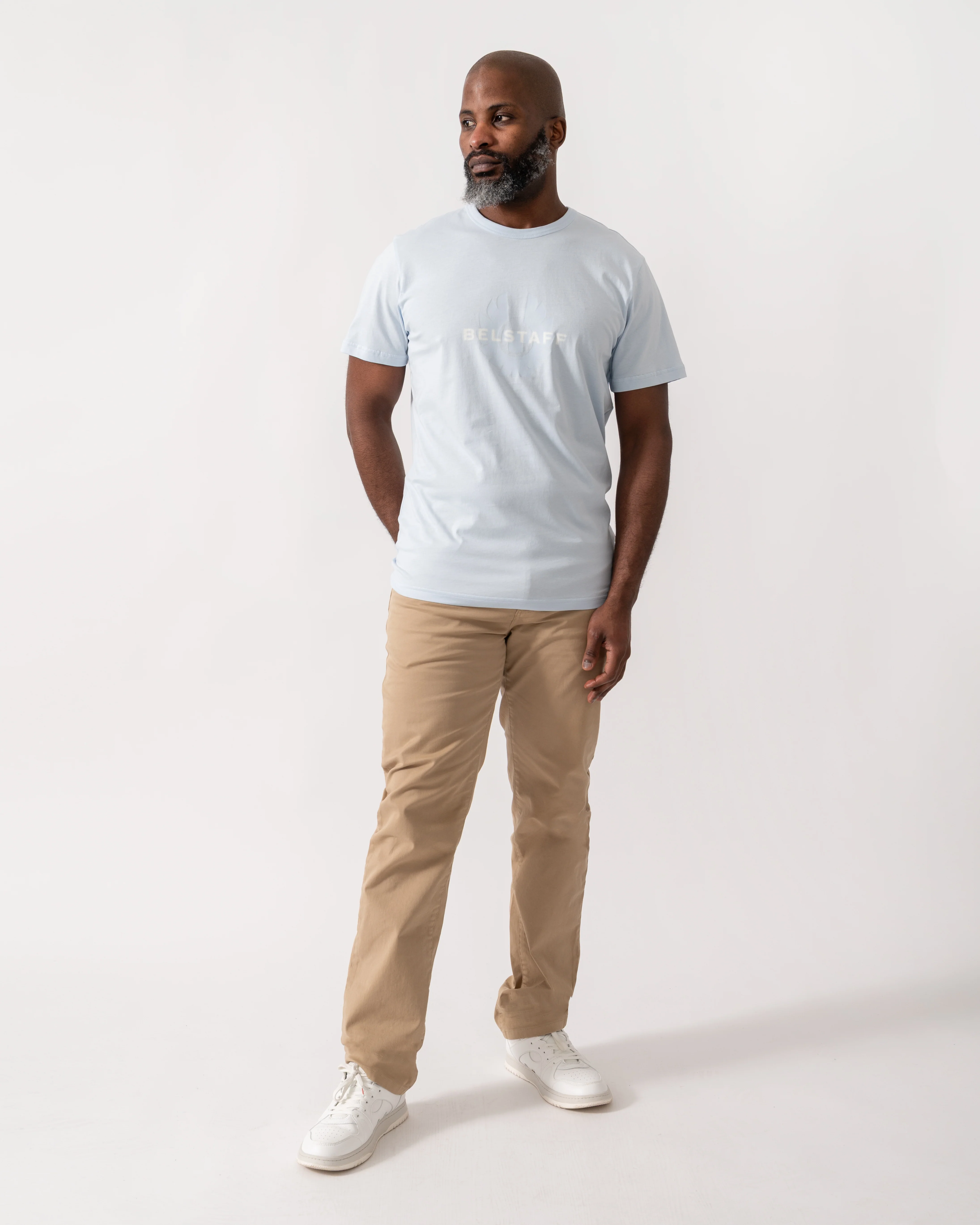 Belstaff Surface Mens T-Shirt - Sky Blue - Image 2