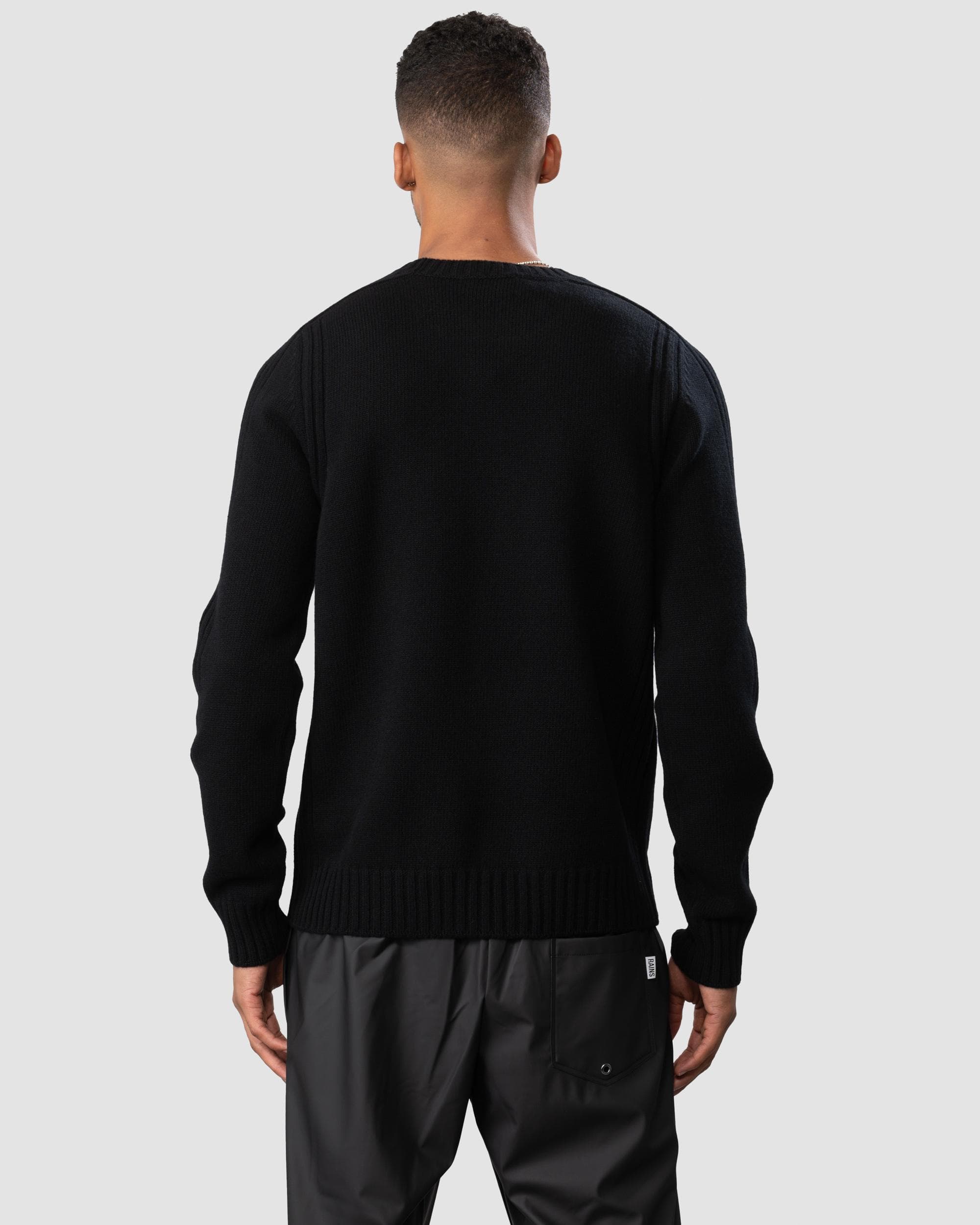 Belstaff Watch Mens Crew Neck Jumper With Logo Patch - Black - Image 6