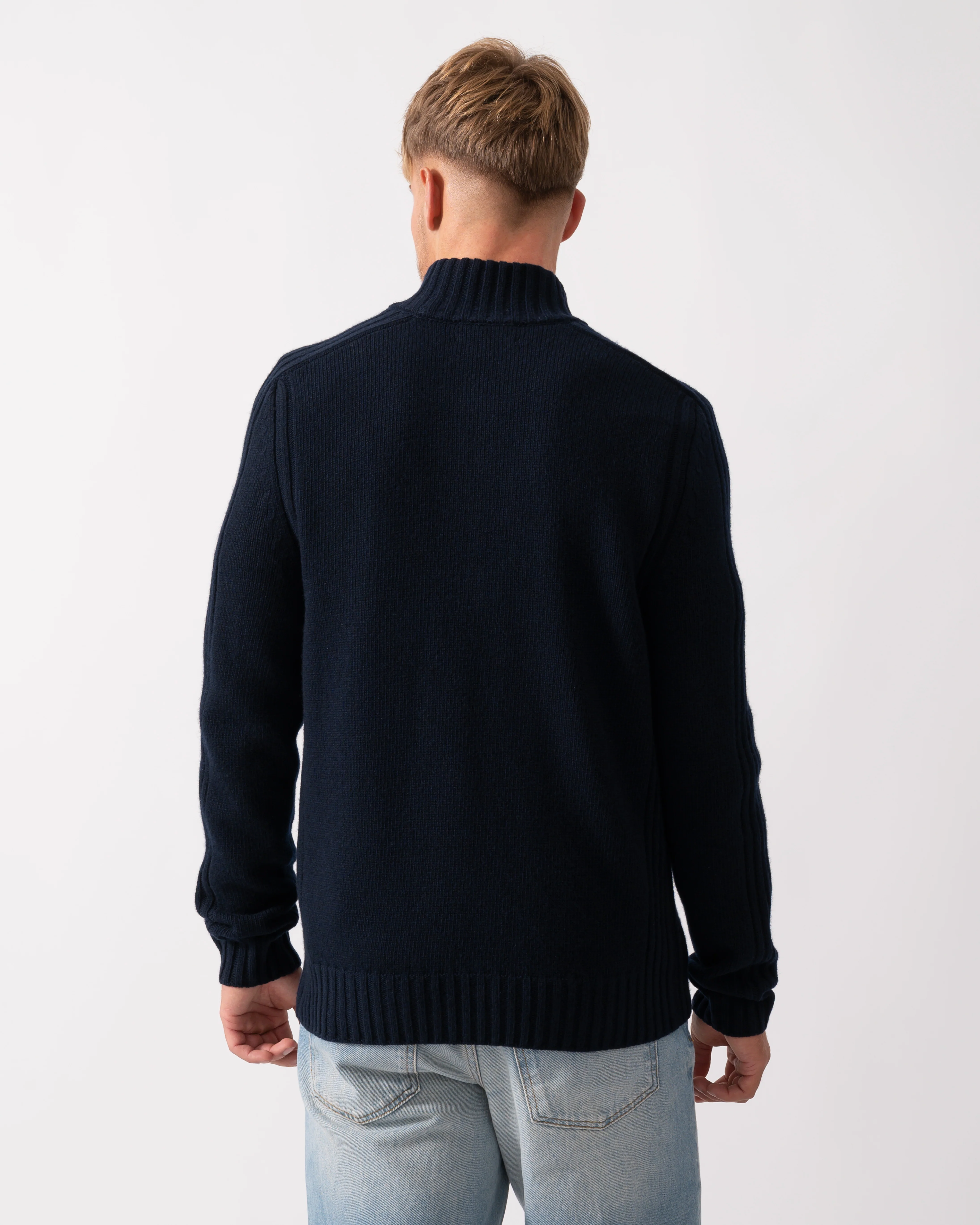 Belstaff Watch Mens Quarter Zip Jumper - Dark Ink - Image 4