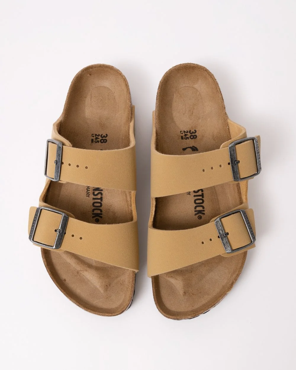 Birkenstock Arizona Birkibuc Womens Sandals - Birkibuc Latte Cream - Image 2