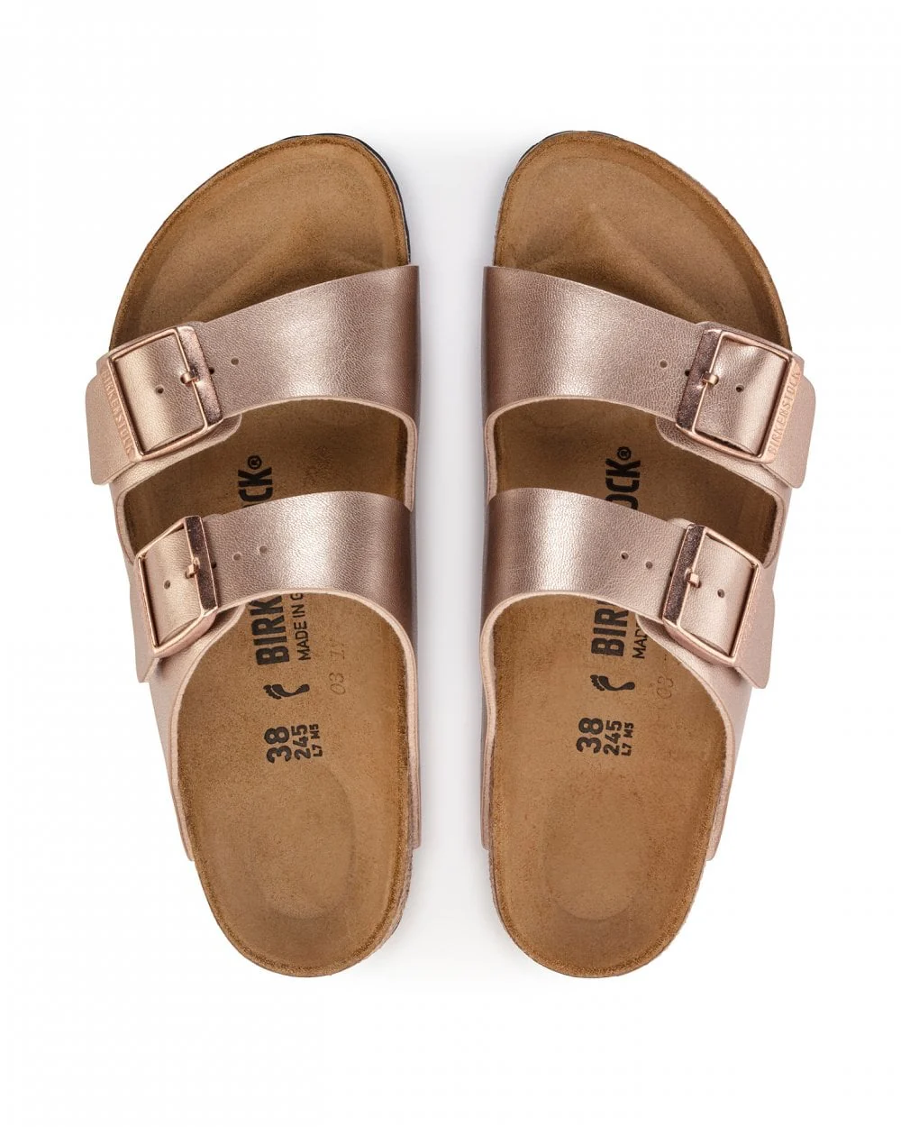 Birkenstock Arizona Birko-Flor Metallic Womens Sandals - Copper - Image 6