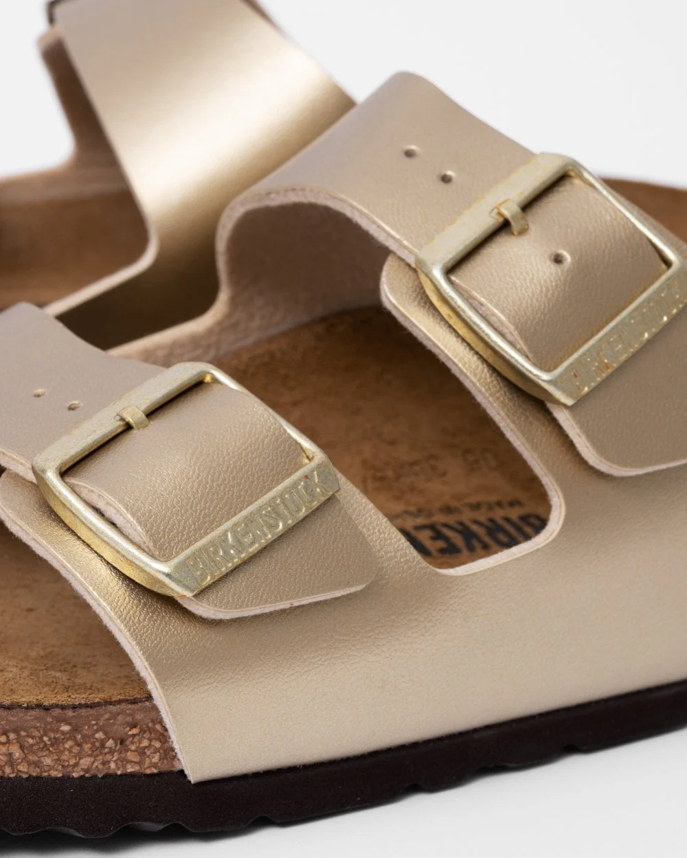 Birkenstock Arizona Birko-Flor Metallic Womens Sandals - Gold - Image 2
