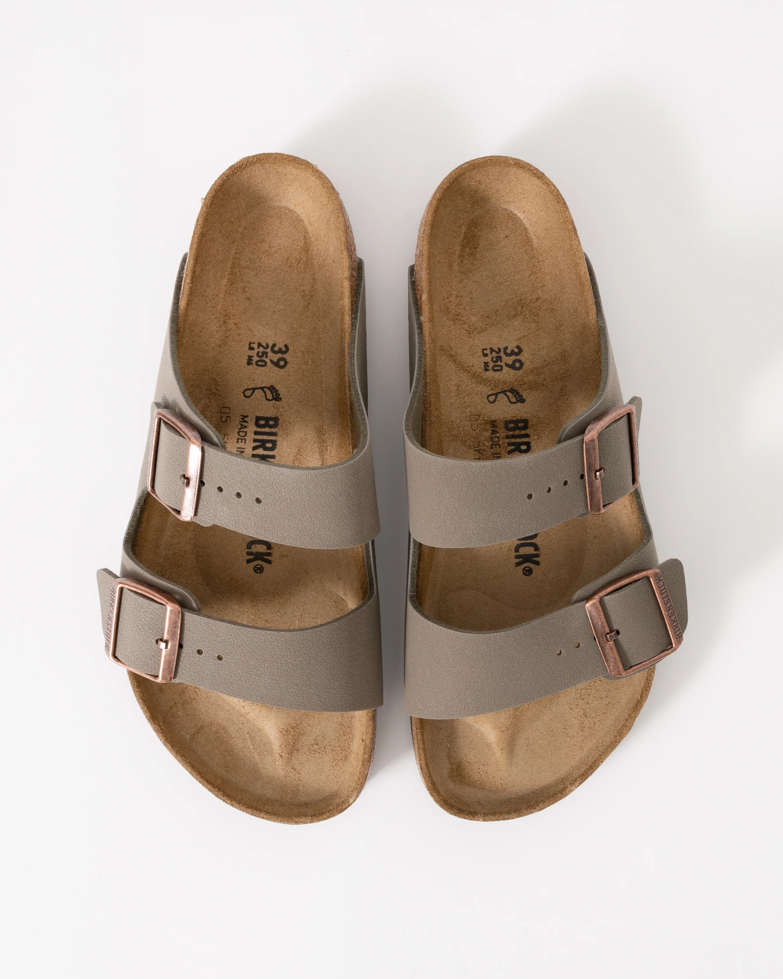 Birkenstock Arizona Birko-Flor Nubuck Unisex Sandals - Stone - Image 2