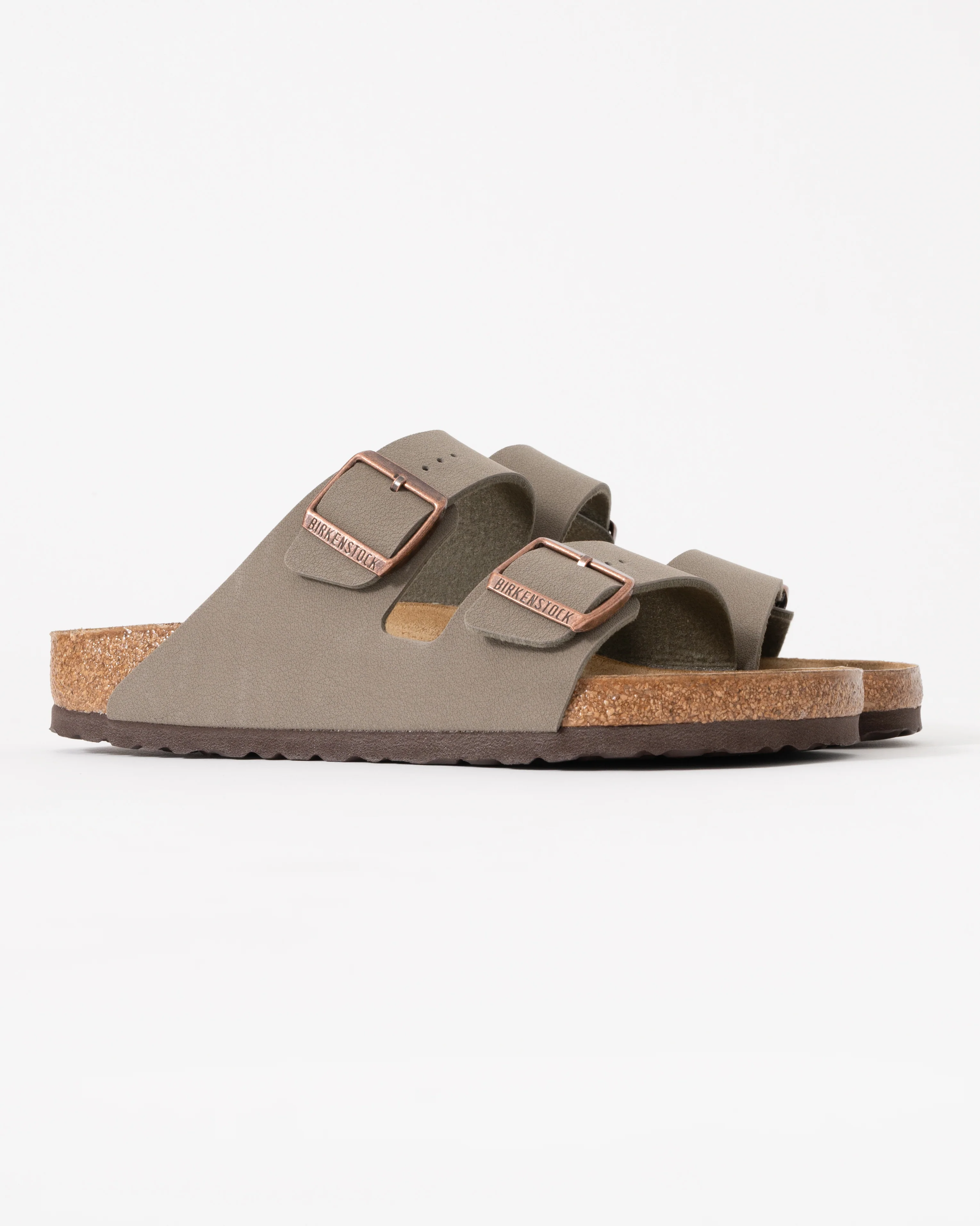 Birkenstock Arizona Birko-Flor Nubuck Unisex Sandals - Stone - Image 3