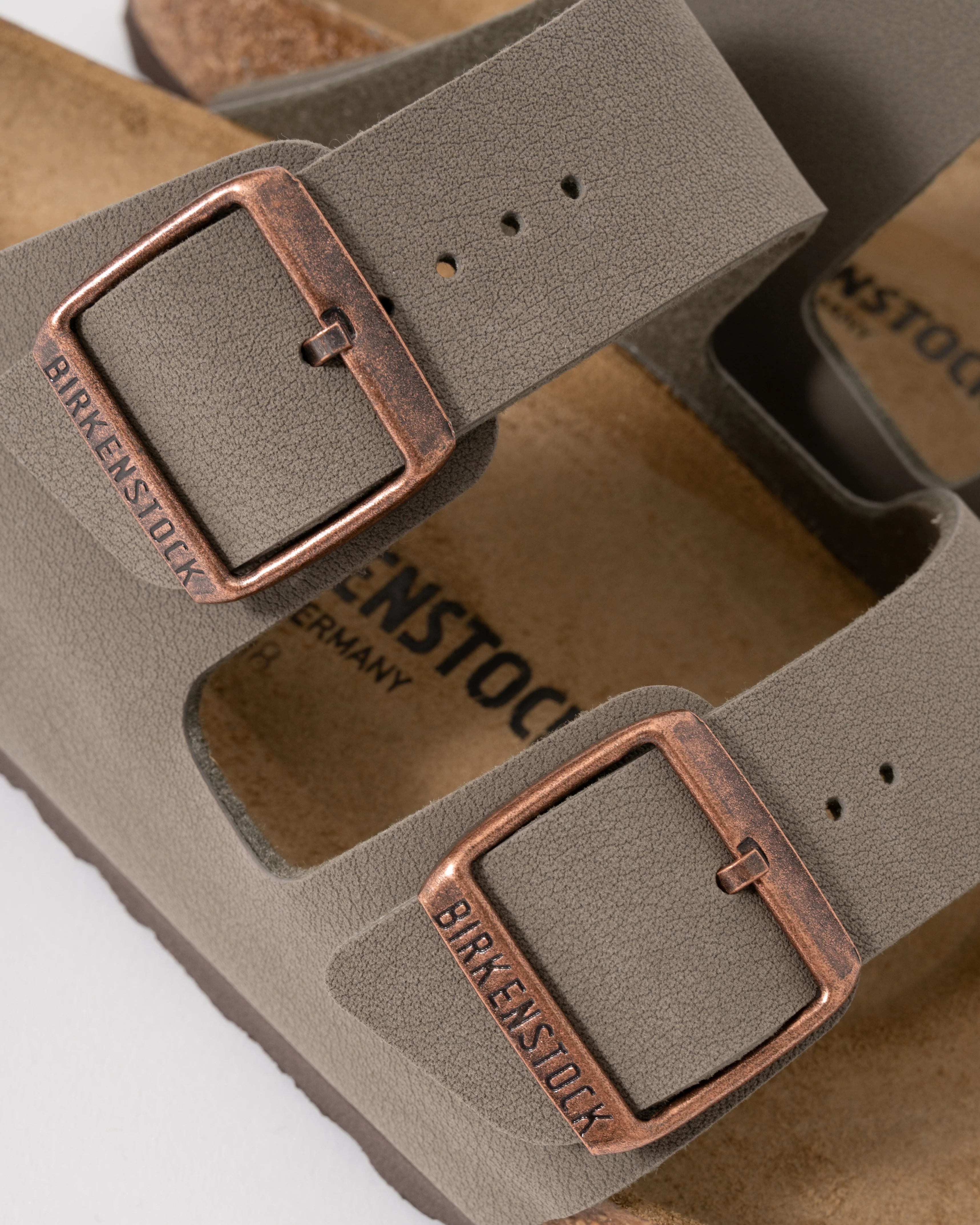 Birkenstock Arizona Birko-Flor Nubuck Unisex Sandals - Stone - Image 4