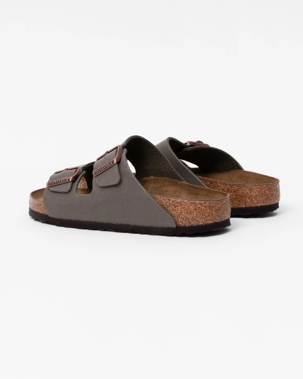 Birkenstock Arizona Birko-Flor Nubuck Womens Sandals - Stone - Image 2