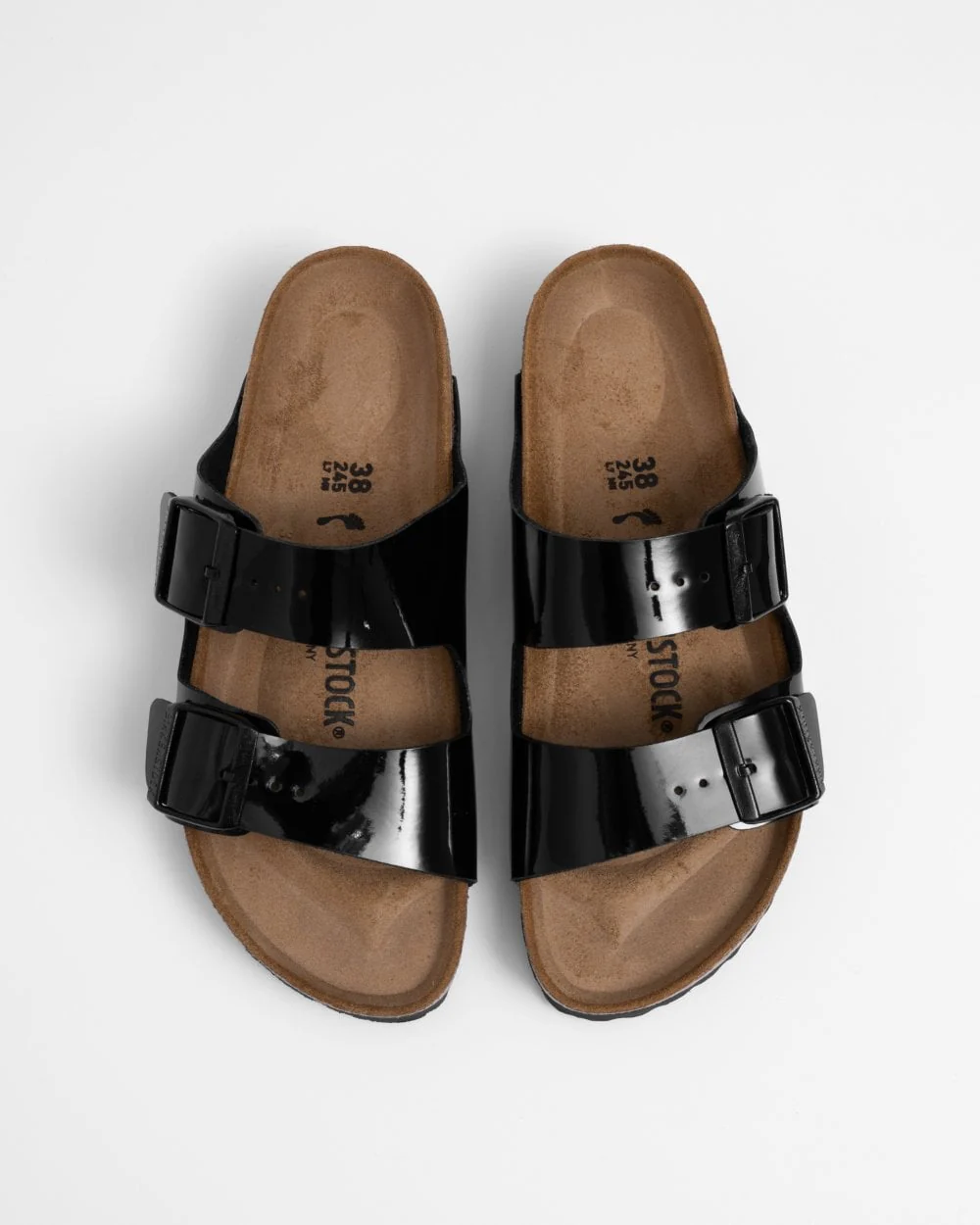 Birkenstock Arizona Birko-Flor Patent Womens Sandals - Black - Image 4