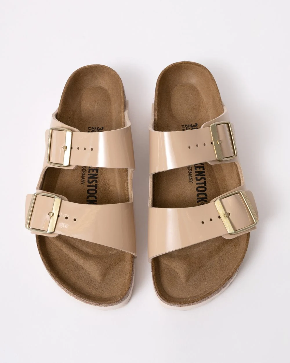 Birkenstock Arizona Birko-Flor Patent Womens Sandals - Sand - Image 4