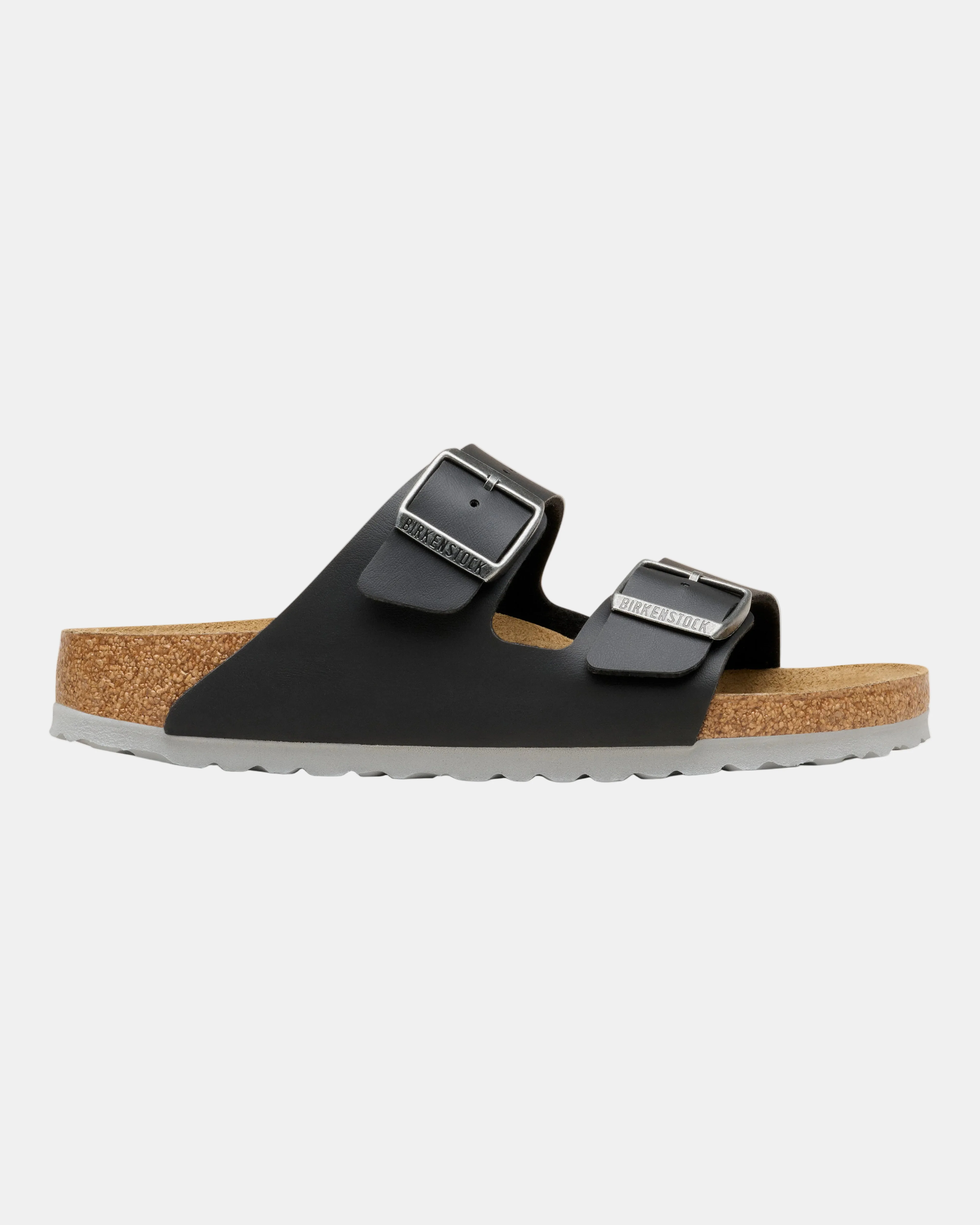 Birkenstock Arizona Birko Flor Womens Sandals - Black/Light Gray - Image 3