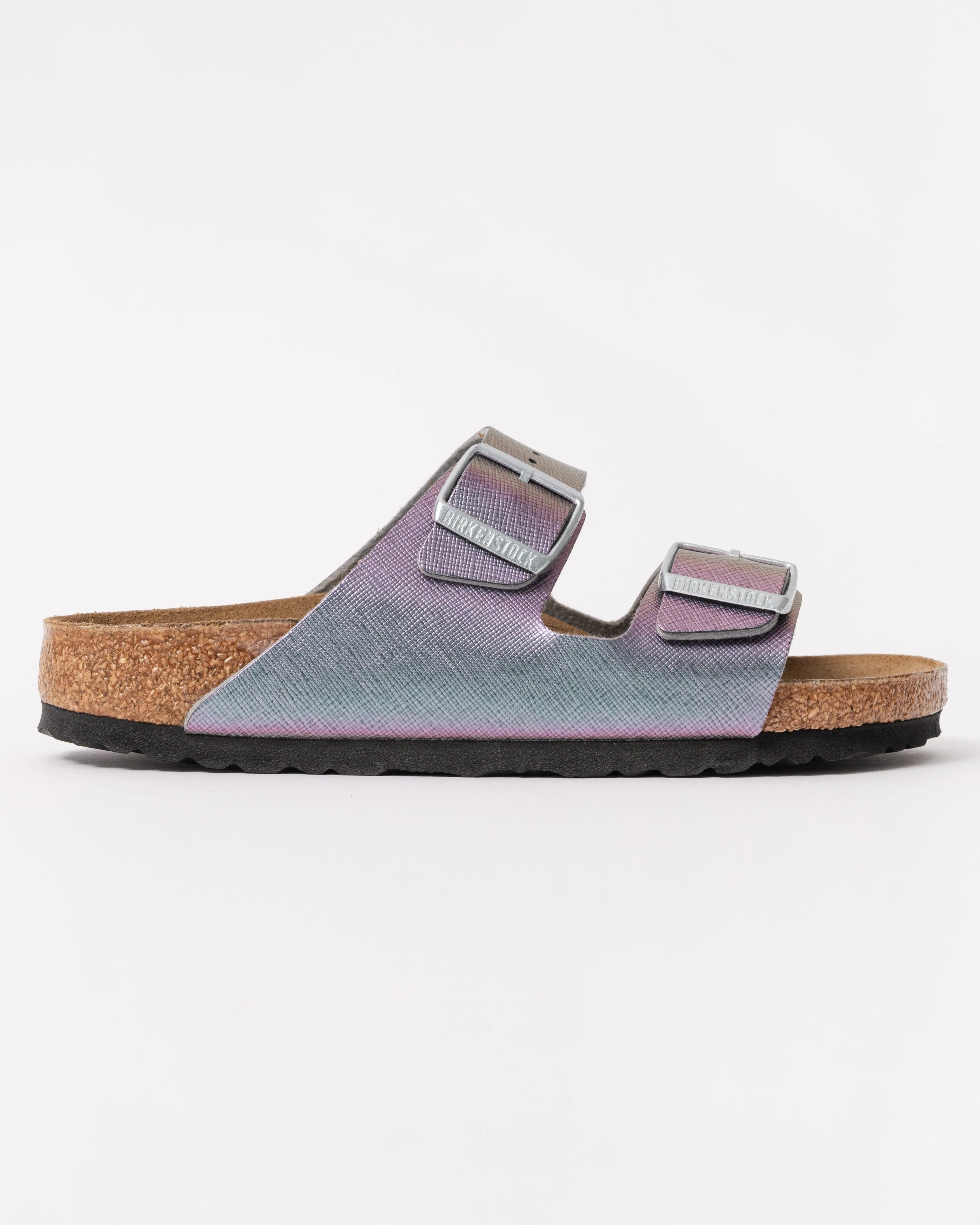Birkenstock Arizona Embossed Birko-Flor Womens Sandals - Saffiano Iridescent Viola - Image 5