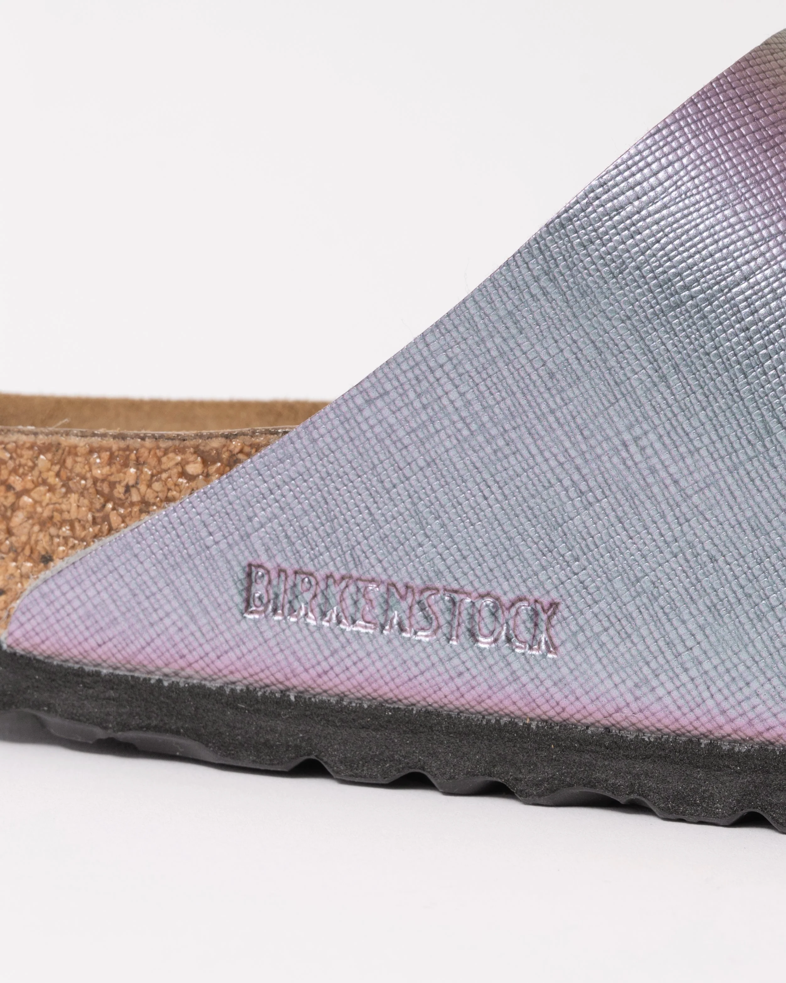 Birkenstock Arizona Embossed Birko-Flor Womens Sandals - Saffiano Iridescent Viola - Image 7