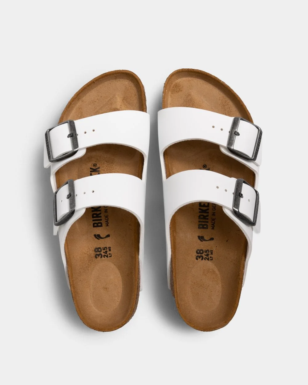 Birkenstock Arizona Narrow Birko-Flor Womens Sandals - White - Image 2