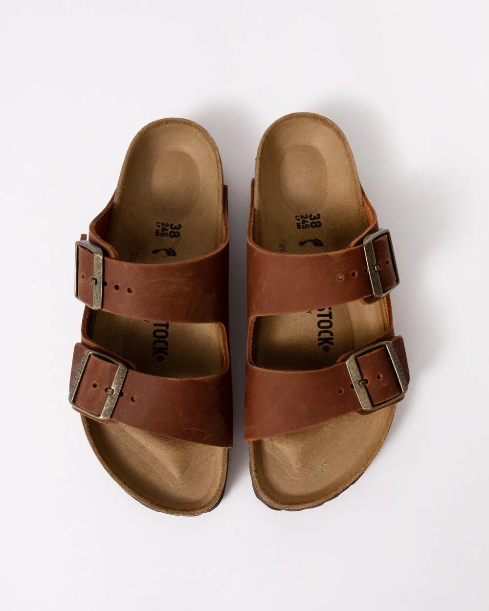 Birkenstock Arizona Oiled Natural Leather Womens Sandals - Cognac - Image 2