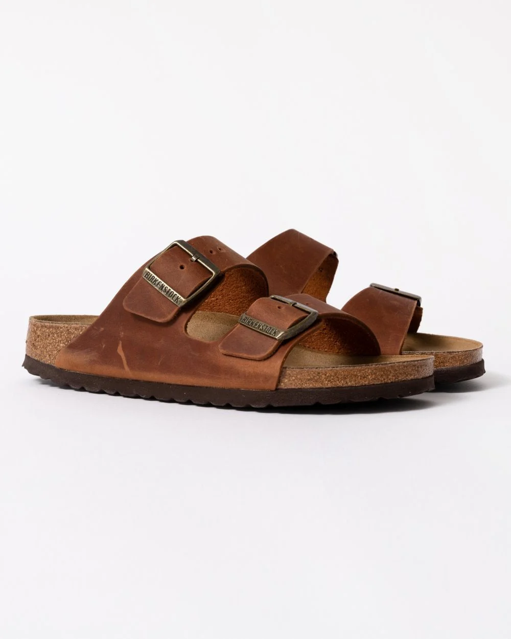 Birkenstock Arizona Oiled Natural Leather Womens Sandals - Cognac - Image 3