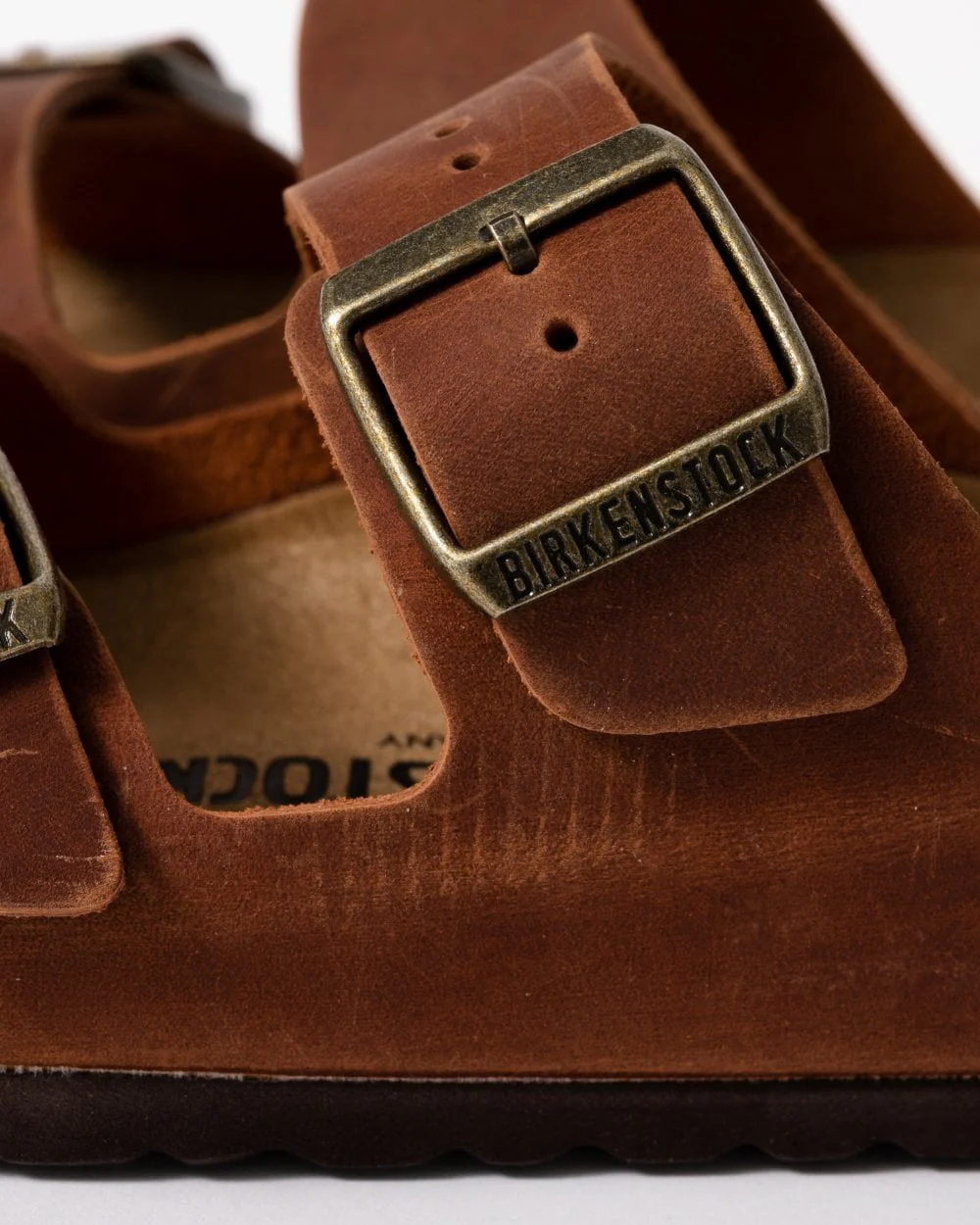 Birkenstock Arizona Oiled Natural Leather Womens Sandals - Cognac - Image 5
