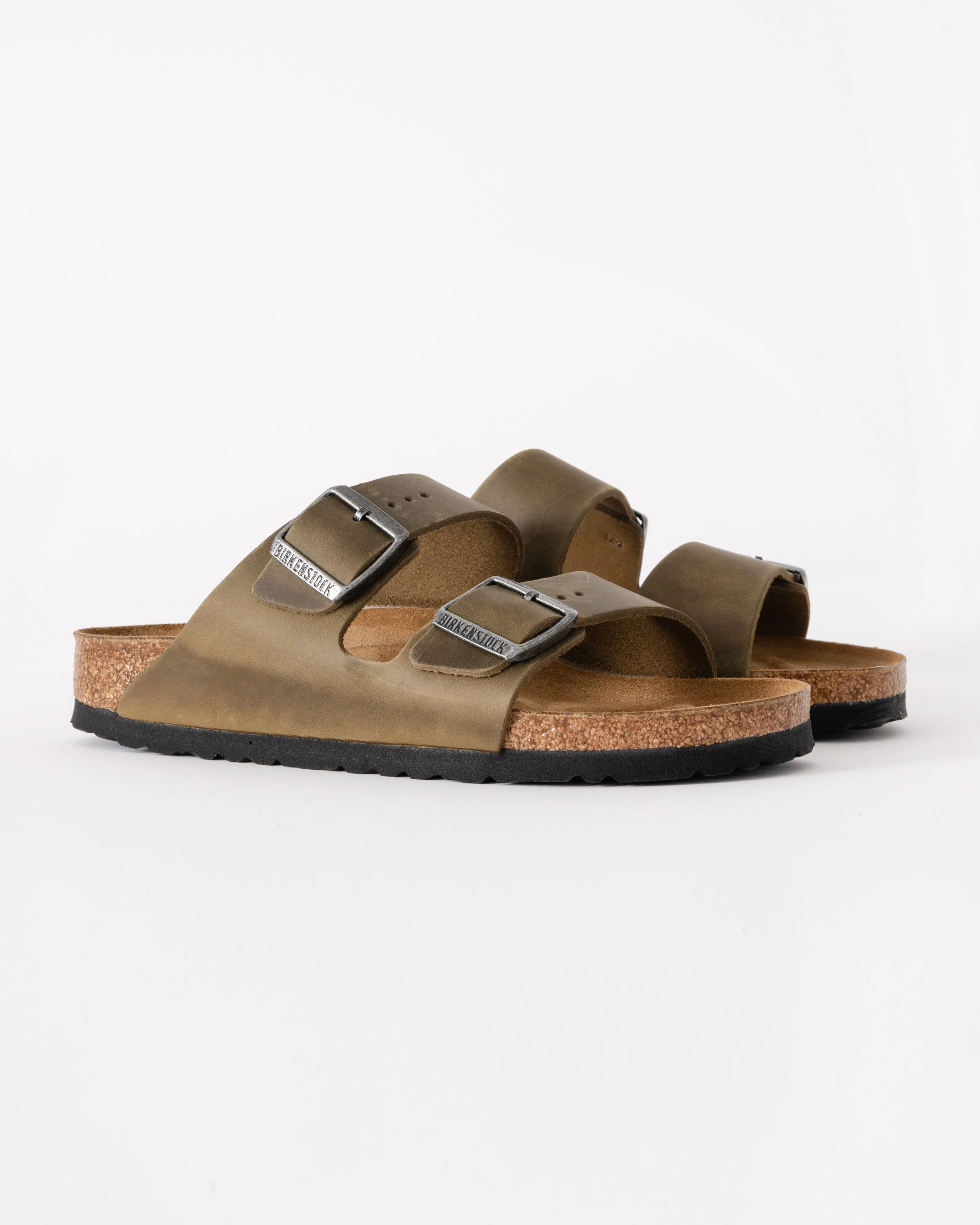 Birkenstock Arizona Oiled Natural Leather Womens Sandals - Faded Khaki - Image 3