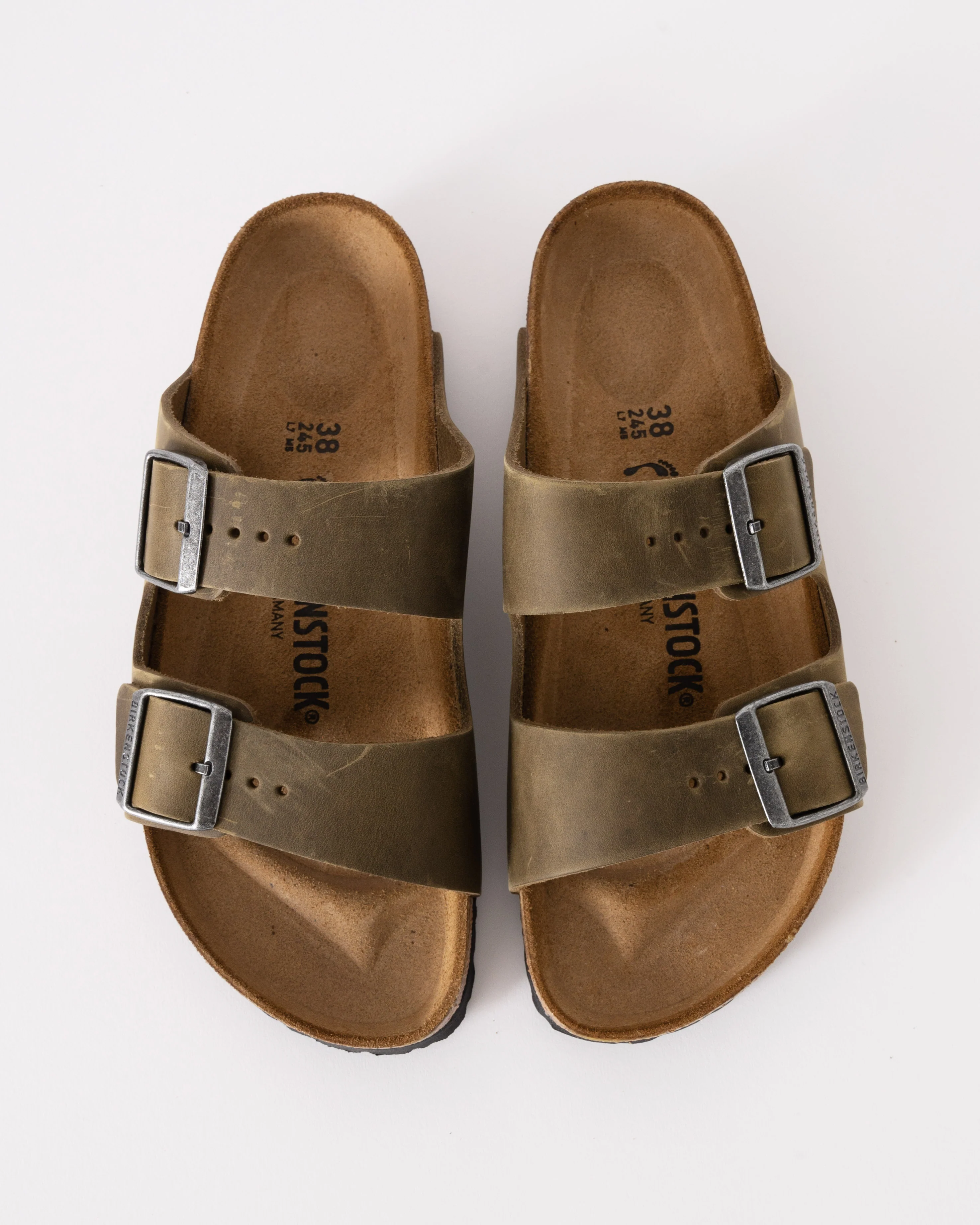 Birkenstock Arizona Oiled Natural Leather Womens Sandals - Faded Khaki - Image 5