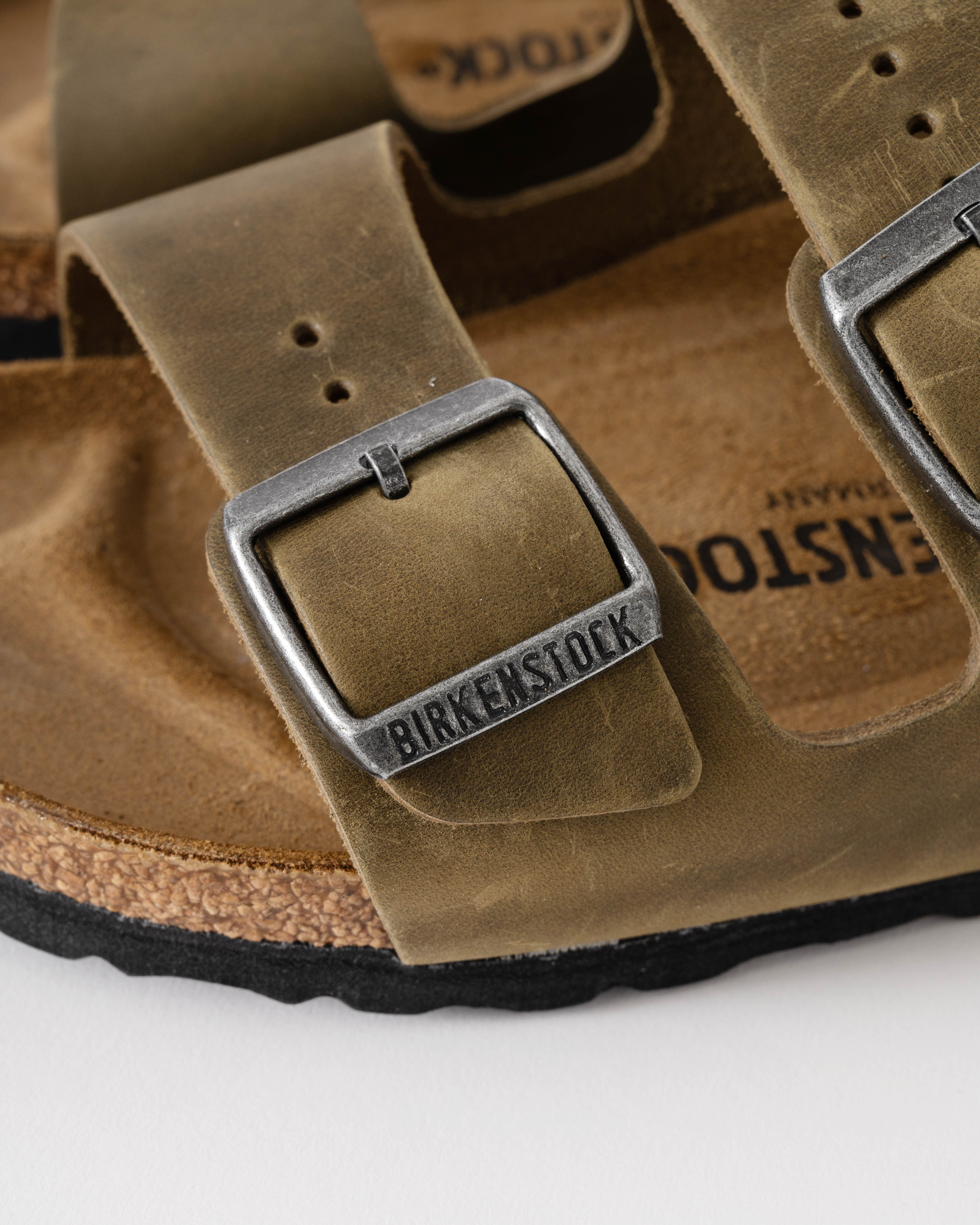 Birkenstock Arizona Oiled Natural Leather Womens Sandals - Faded Khaki - Image 6