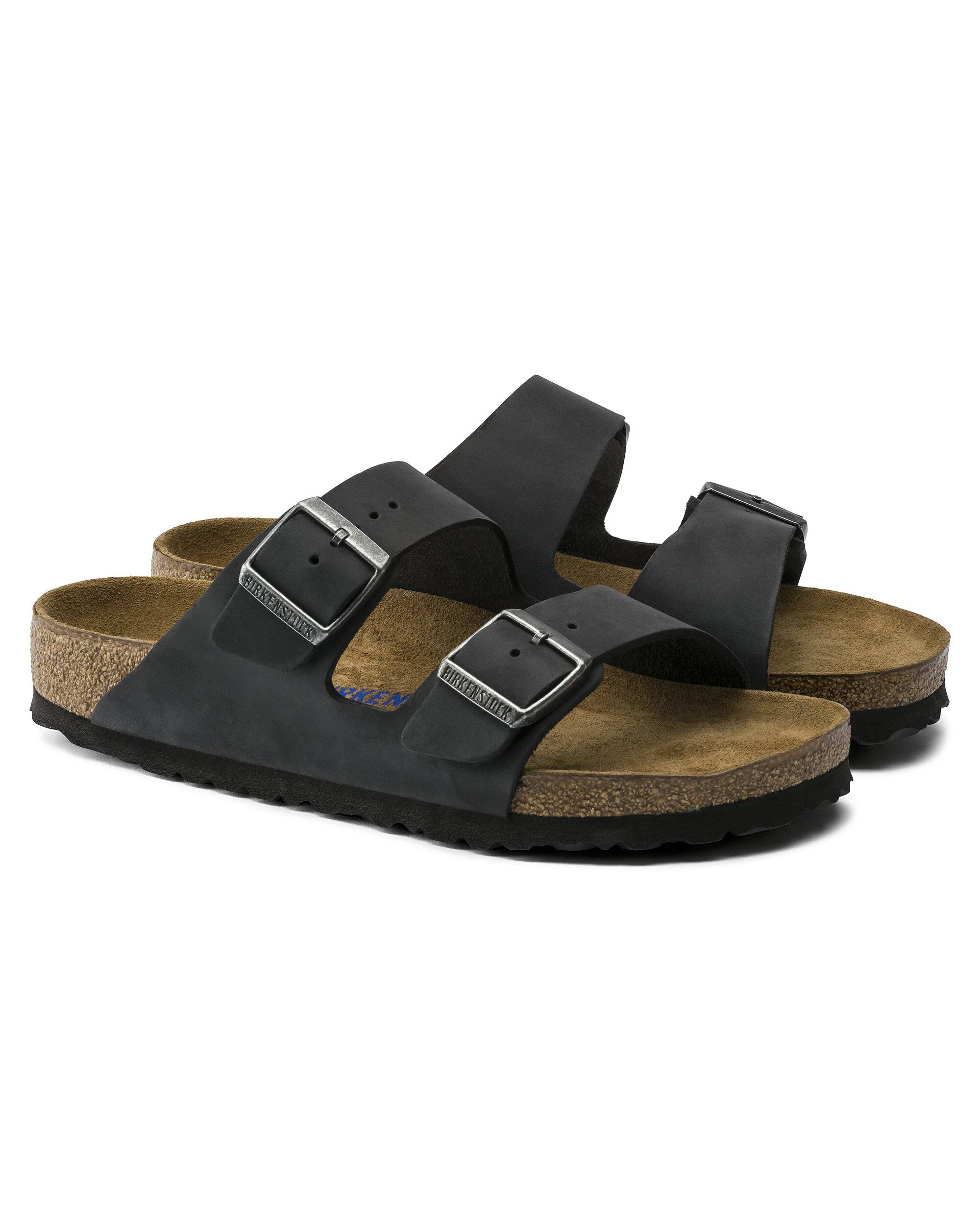 Birkenstock Arizona Soft Footbed Mens Oiled Leather Sandals - Black - Image 3