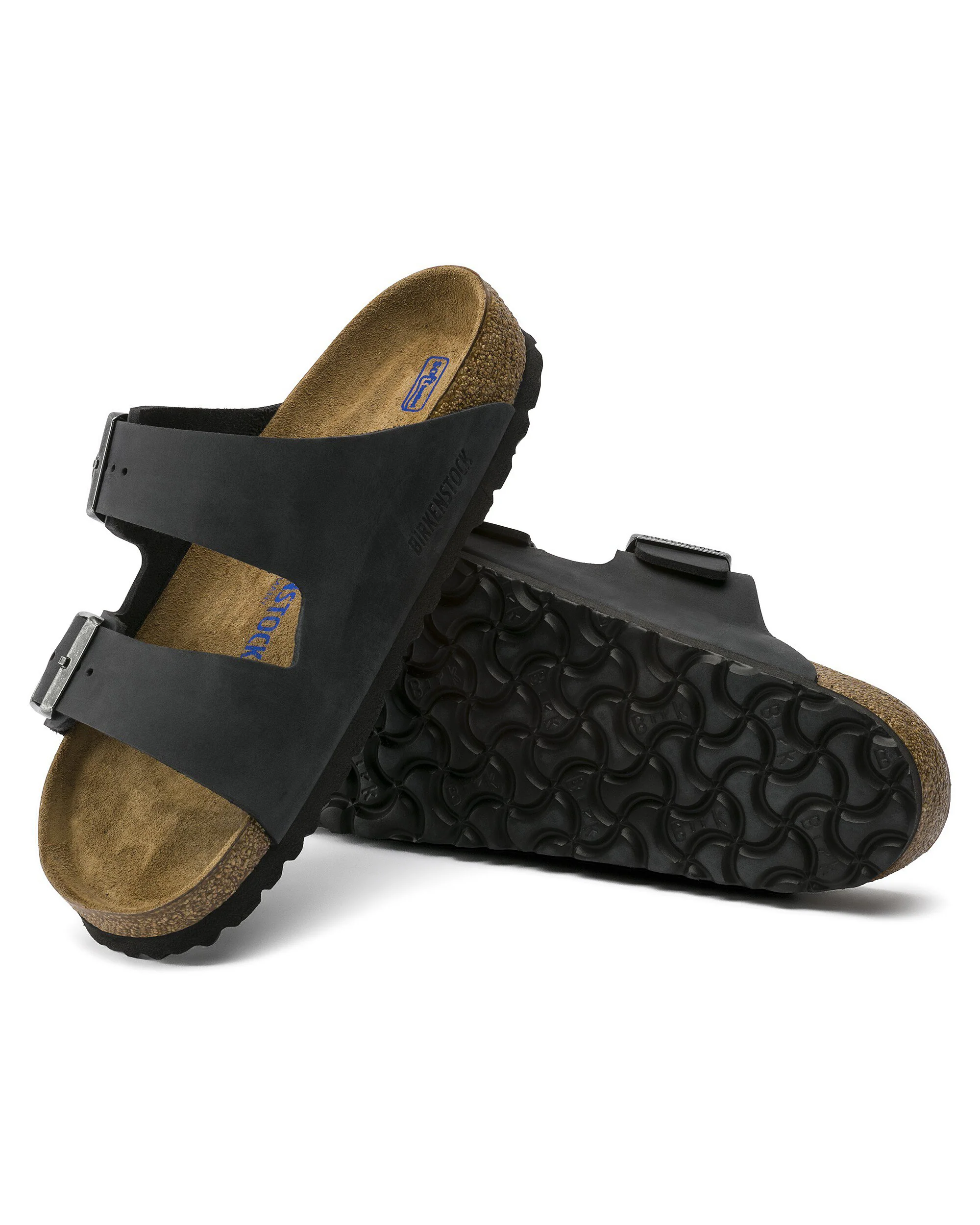Birkenstock Arizona Soft Footbed Mens Oiled Leather Sandals - Black - Image 5