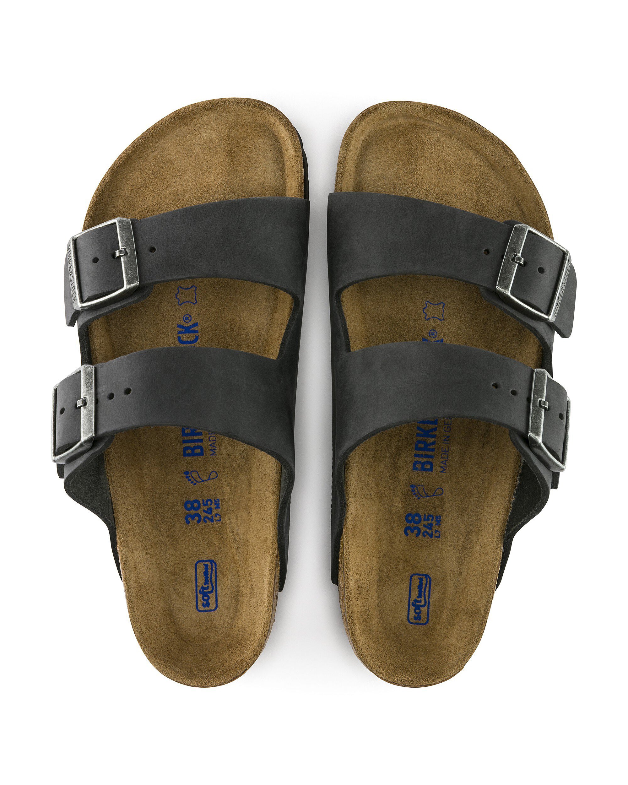 Birkenstock Arizona Soft Footbed Mens Oiled Leather Sandals - Black - Image 6