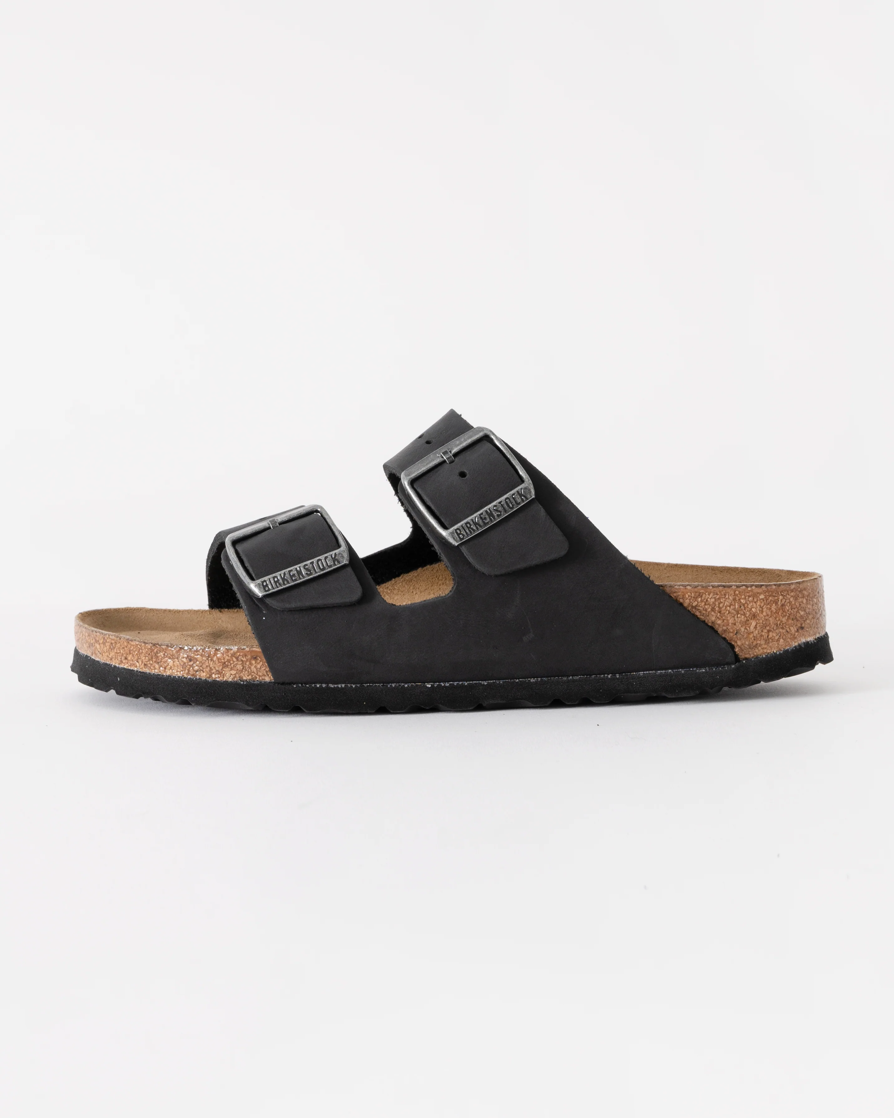 Birkenstock Arizona Soft Footbed Womens Oiled Leather Sandals - Black - Image 2