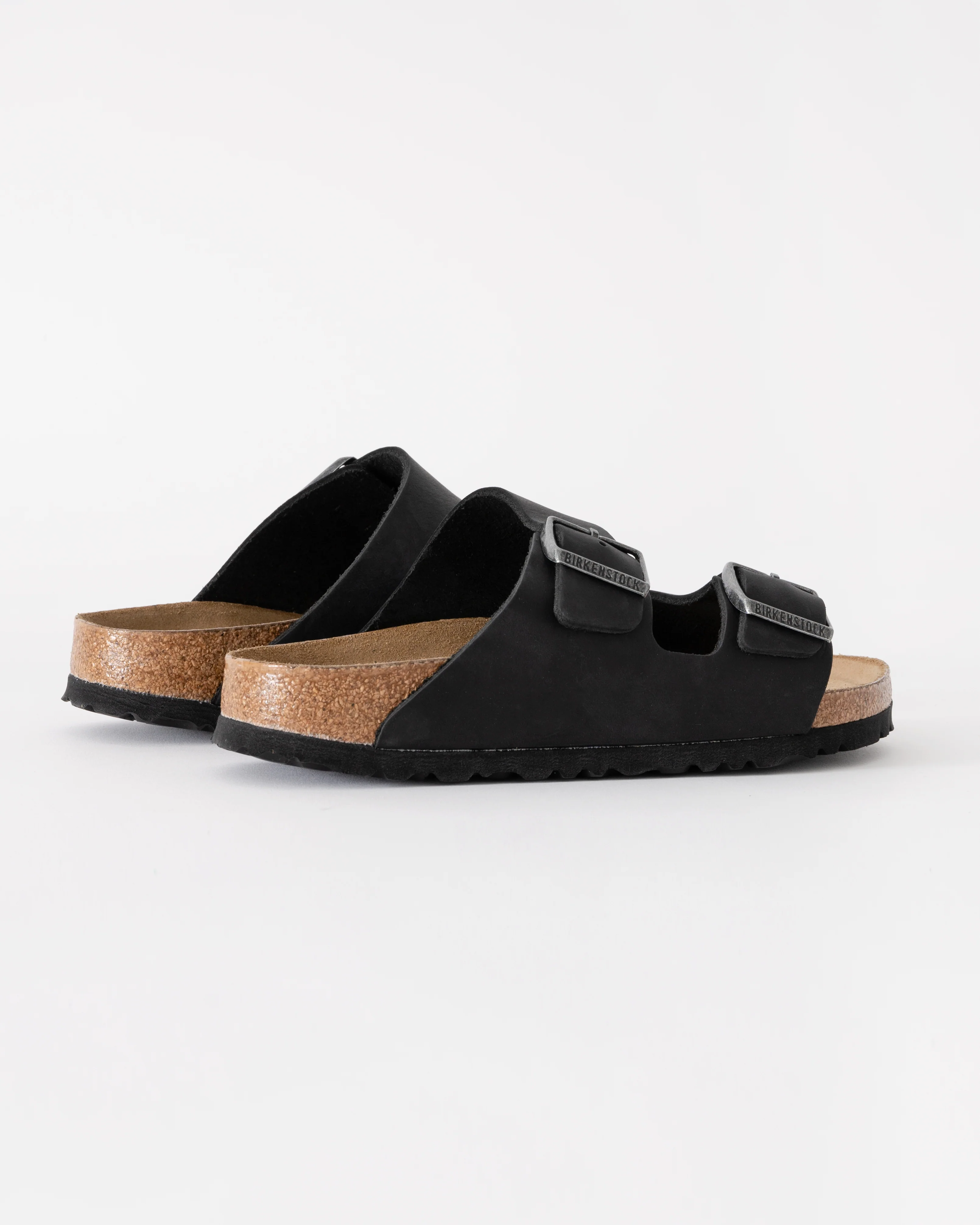 Birkenstock Arizona Soft Footbed Womens Oiled Leather Sandals - Black - Image 3