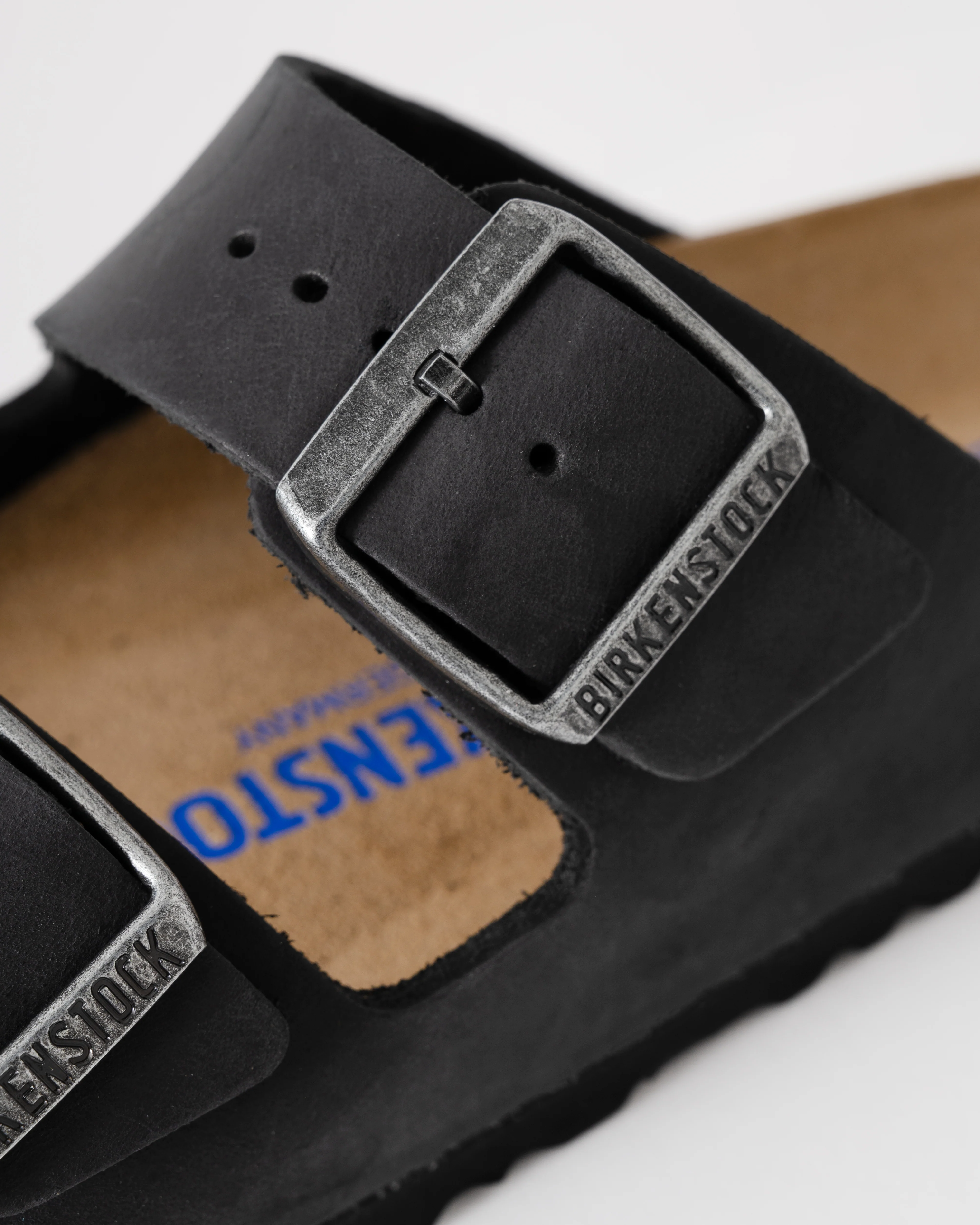 Birkenstock Arizona Soft Footbed Womens Oiled Leather Sandals - Black - Image 4