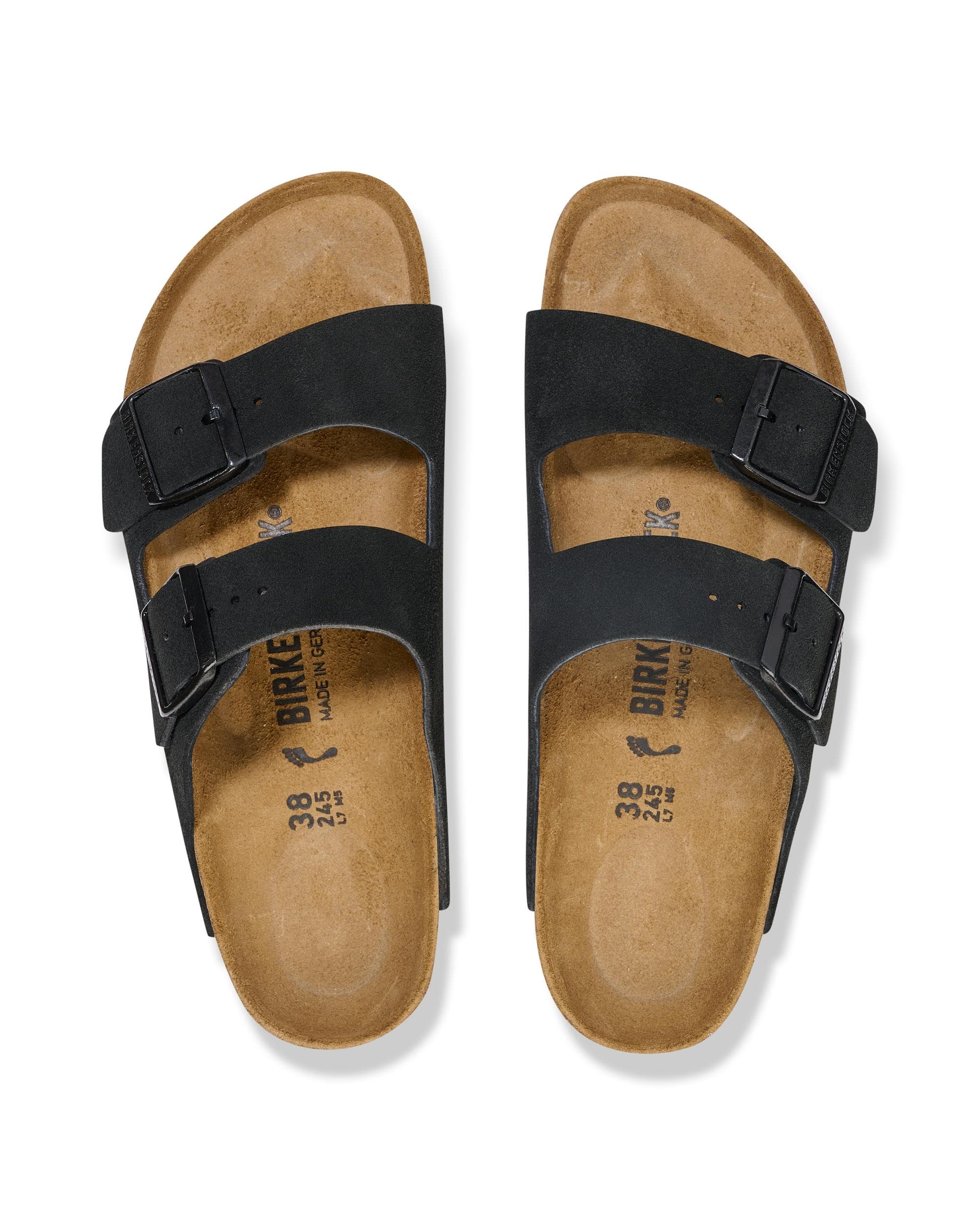 Birkenstock Arizona Suede Leather Womens Sandals - Black - Image 3