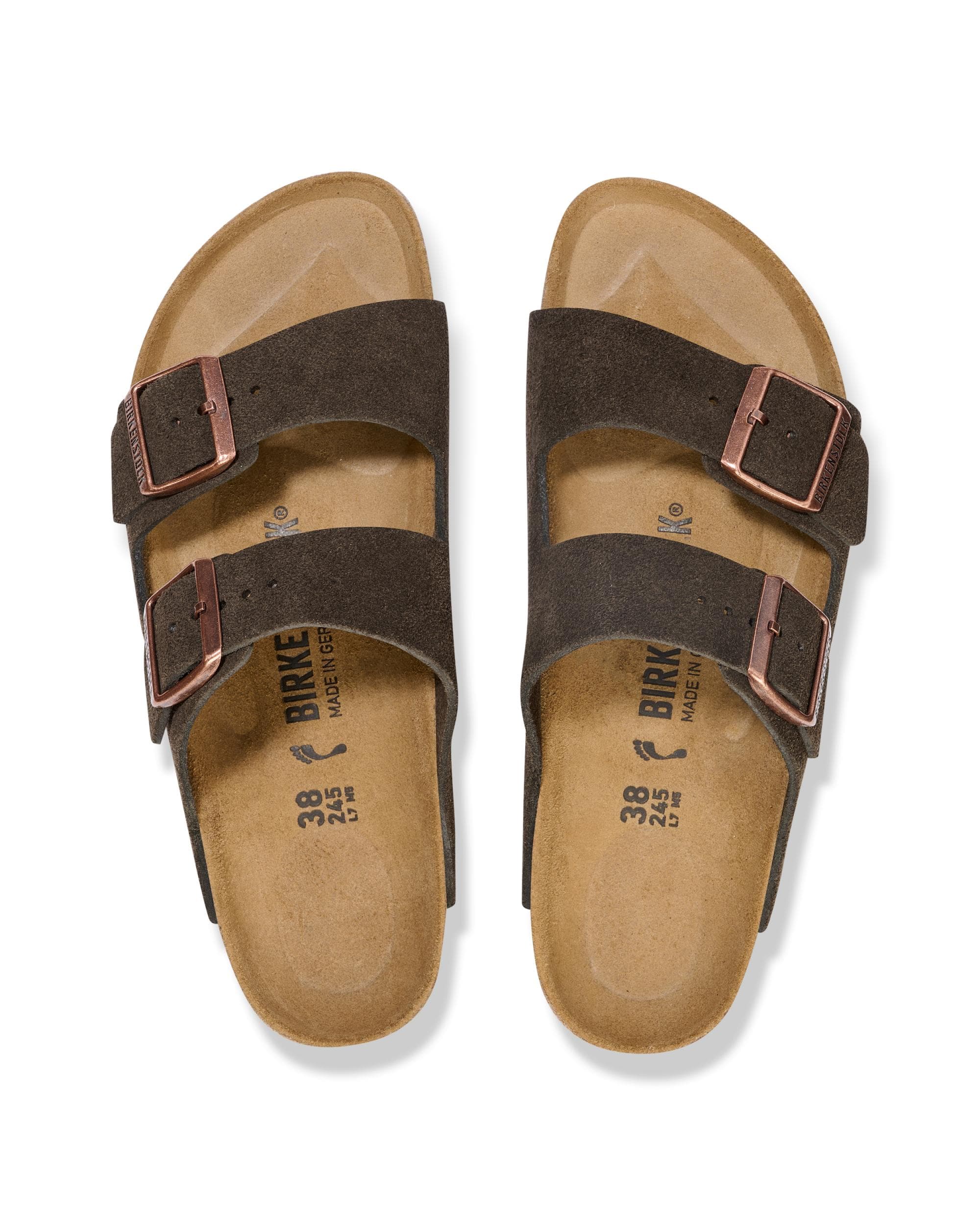Birkenstock Arizona Suede Leather Womens Sandals - Mocha - Image 3