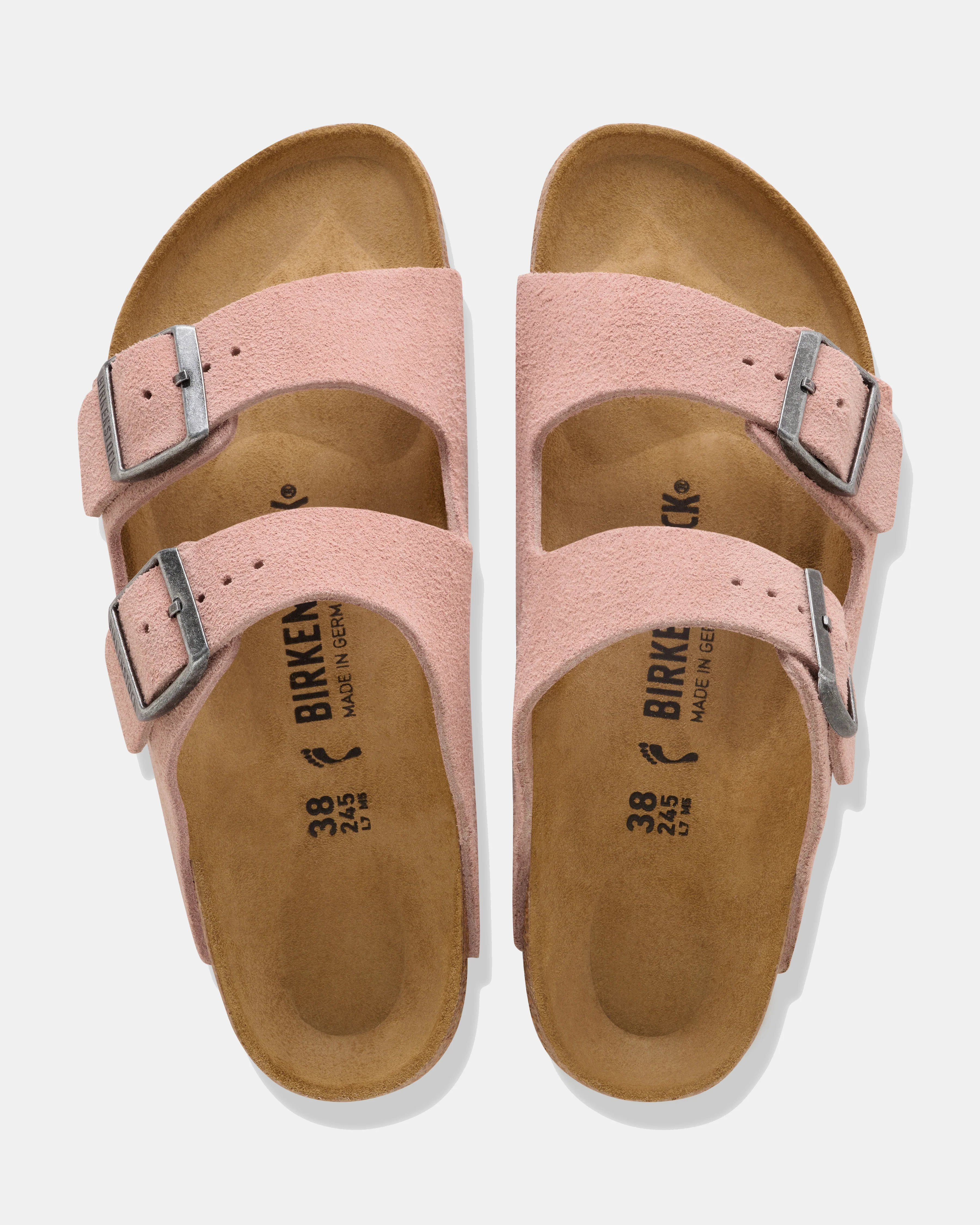 Birkenstock Arizona Suede Leather Womens Sandals - Pink Clay - Image 3