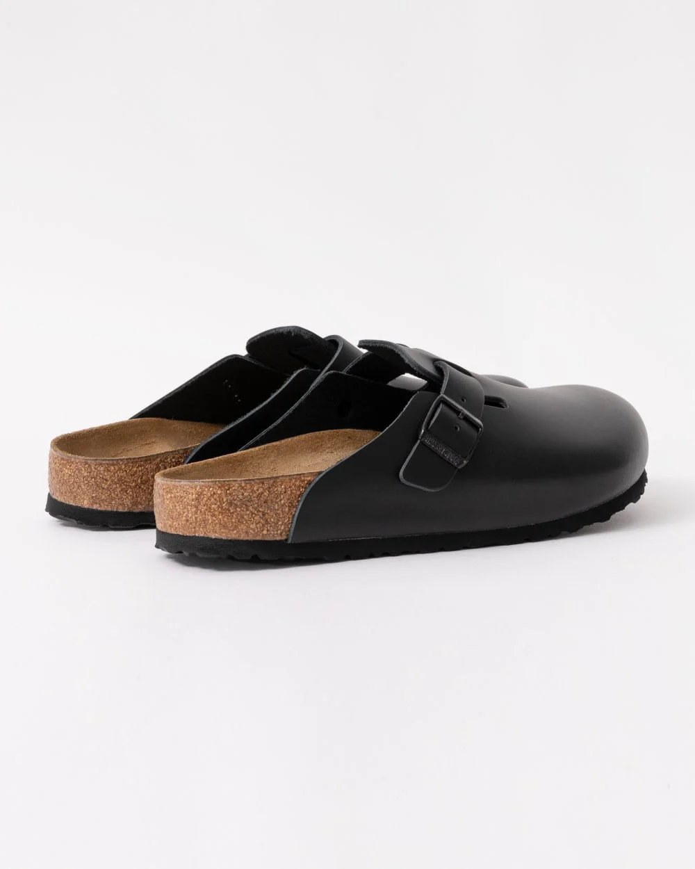 Birkenstock Boston Natural Leather Unisex Clogs - Black - Image 2