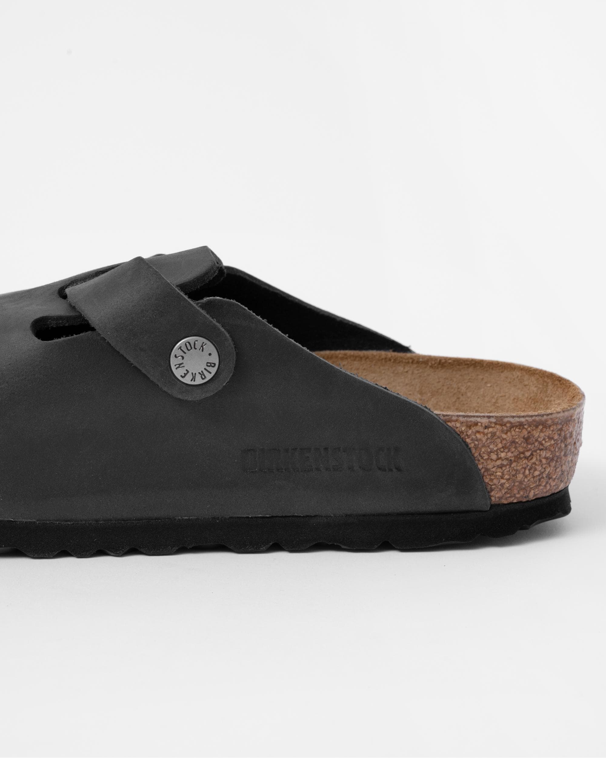Birkenstock Boston Oiled Nubuck Leather Unisex Clogs - Black - Image 3
