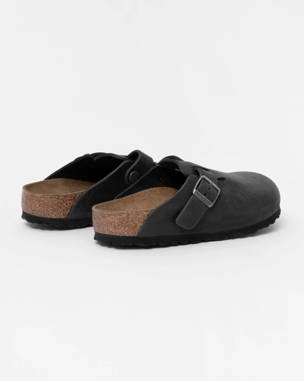 Birkenstock Boston Oiled Nubuck Leather Unisex Clogs - Black - Image 4