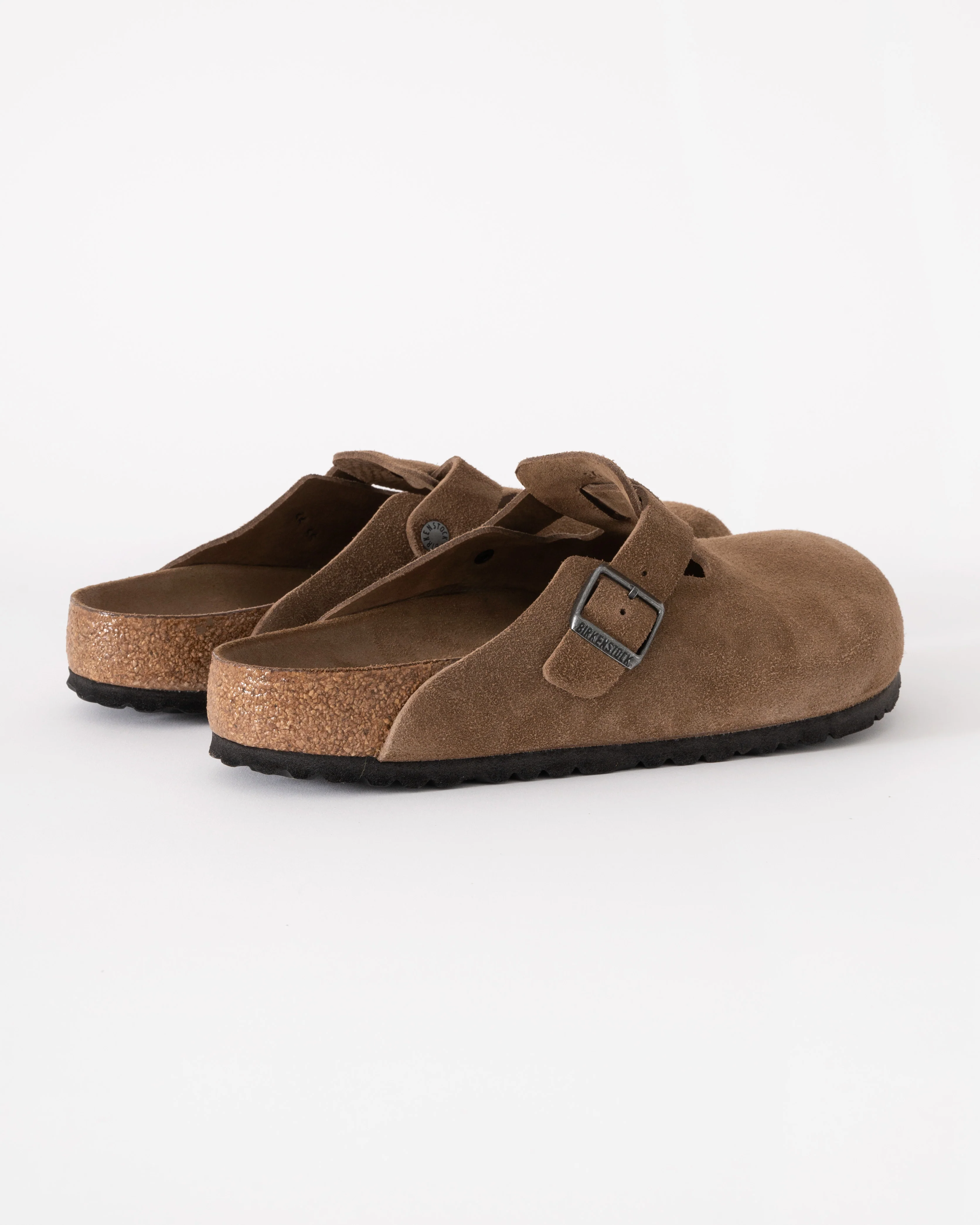 Birkenstock Boston Soft Footbed Unisex Suede Clogs - Dark Tea/Tonal Footbed - Image 2