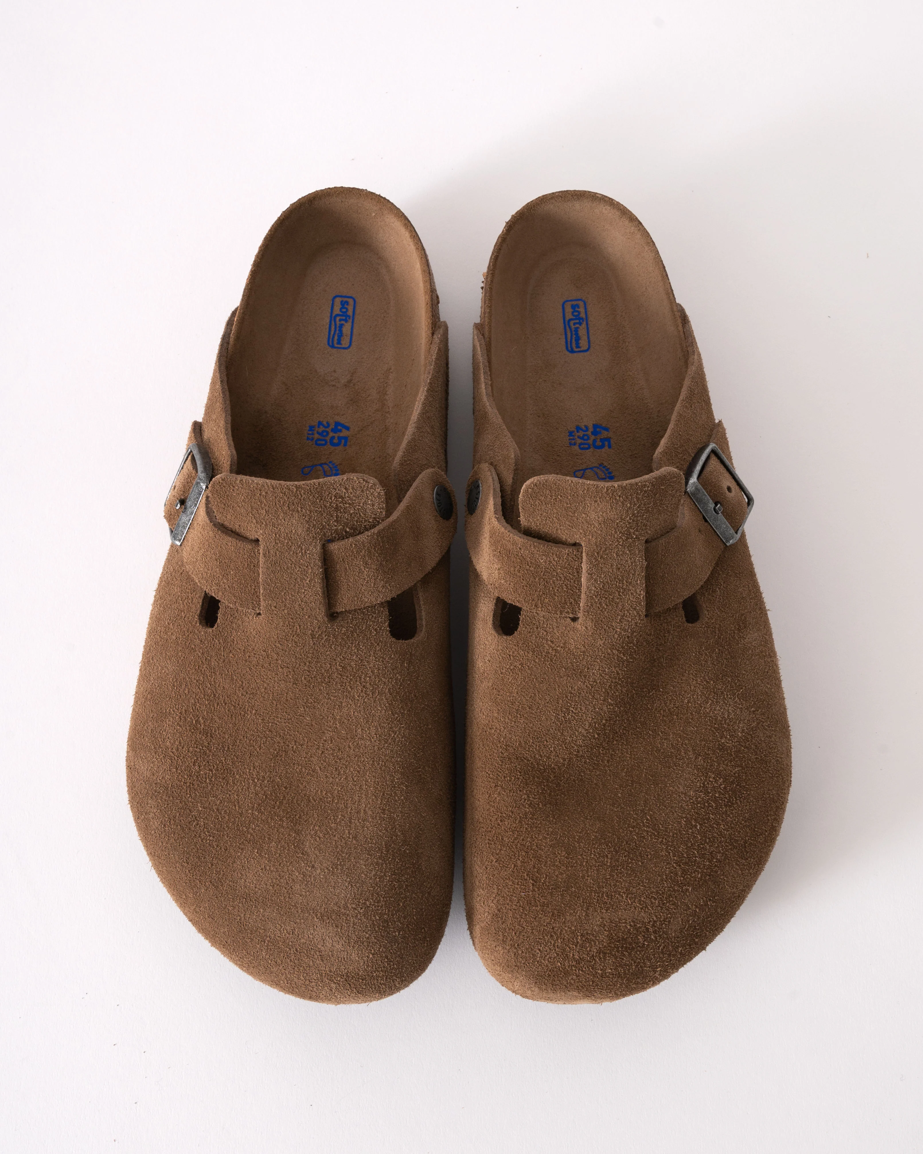 Birkenstock Boston Soft Footbed Unisex Suede Clogs - Dark Tea/Tonal Footbed - Image 4