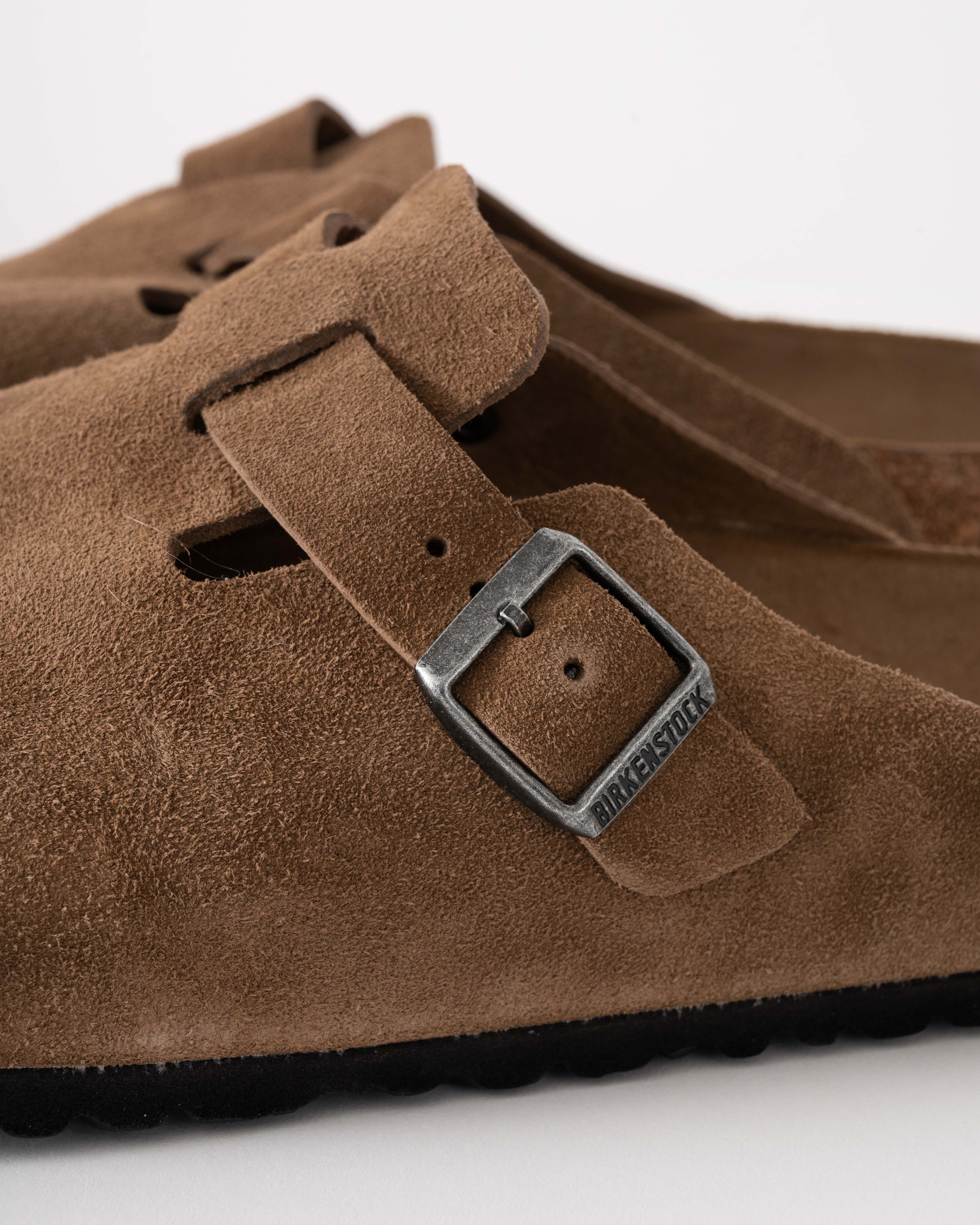 Birkenstock Boston Soft Footbed Unisex Suede Clogs - Dark Tea/Tonal Footbed - Image 5