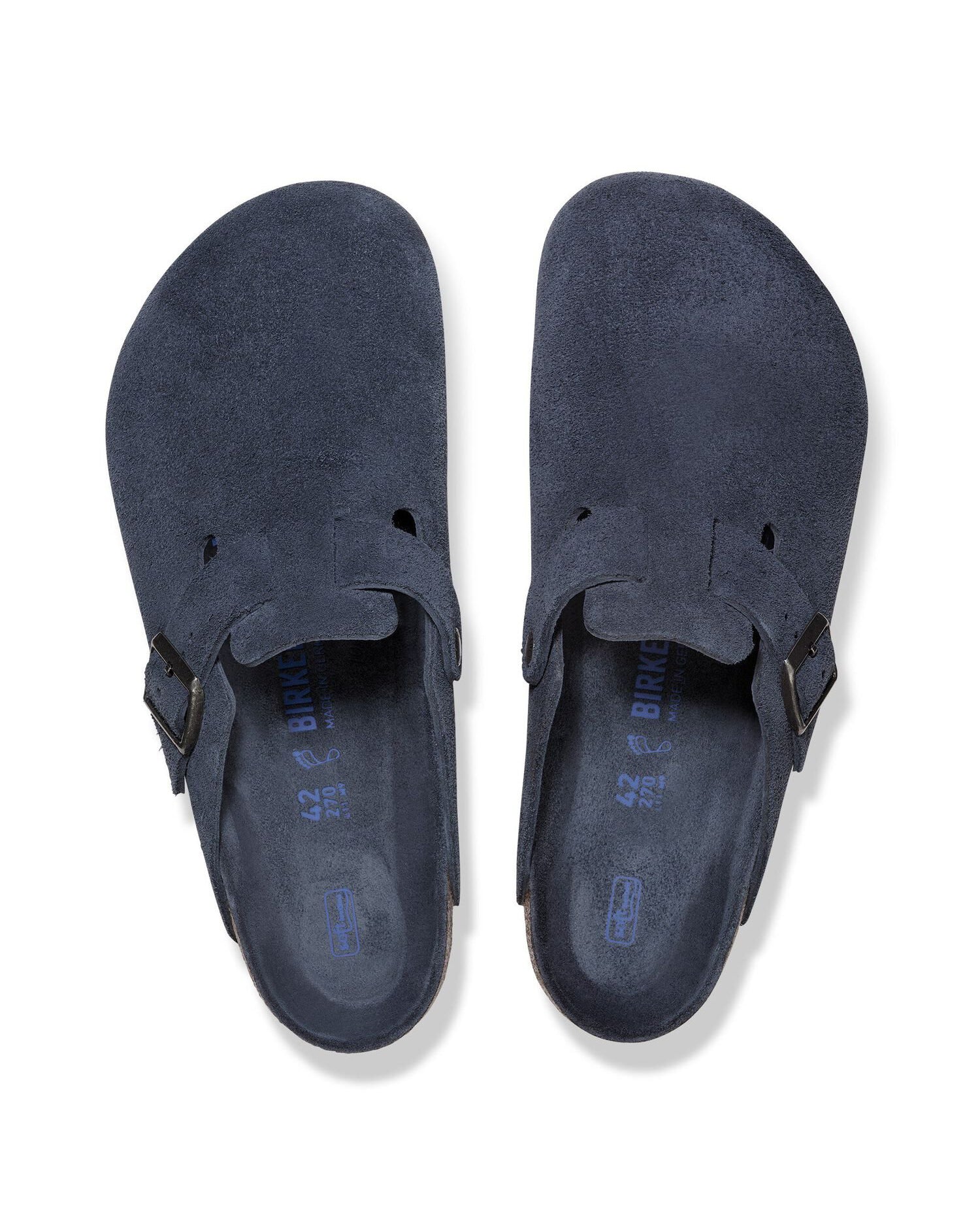 Birkenstock Boston Soft Footbed Unisex Suede Clogs - New Navy Tonal FB - Image 5