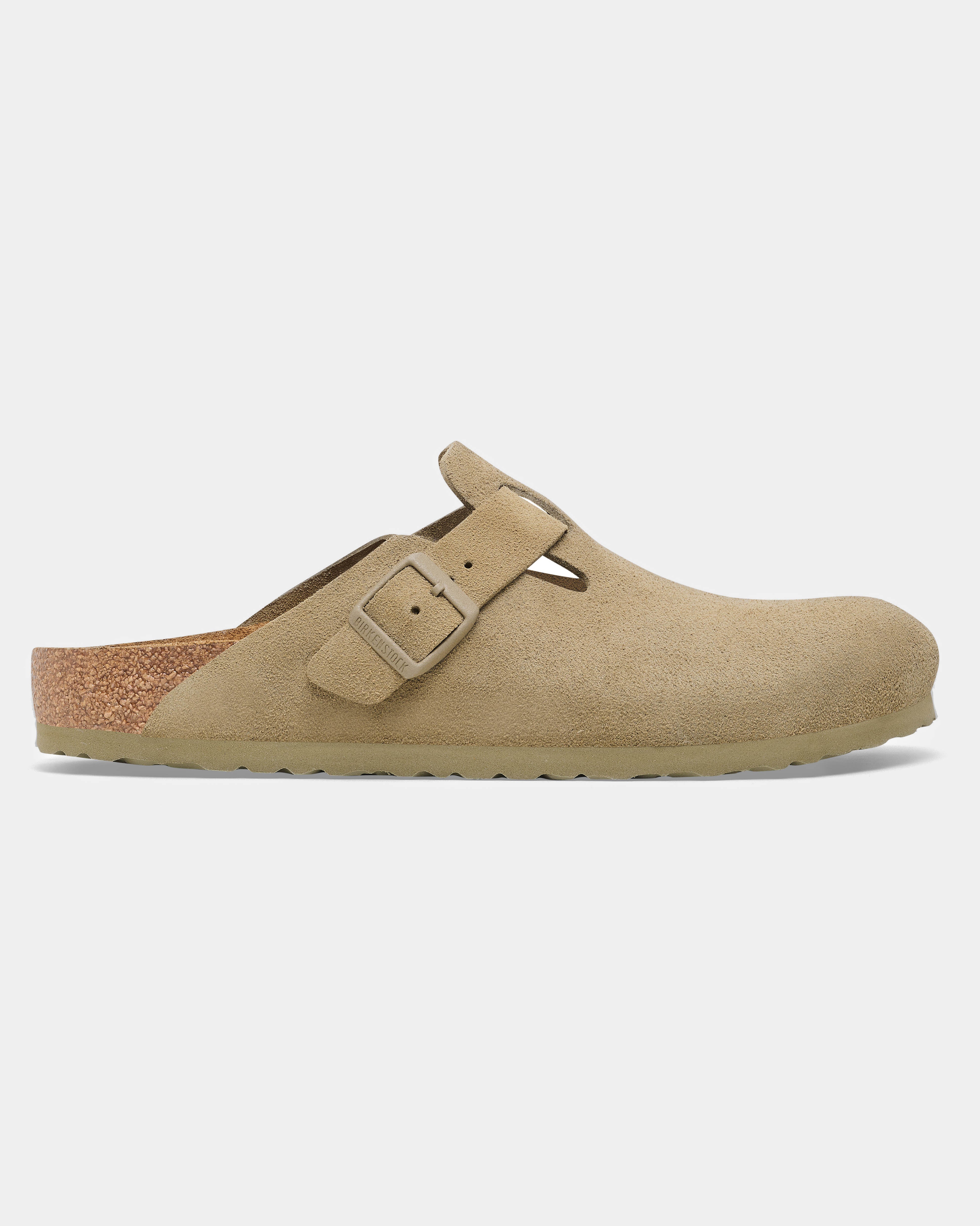 Birkenstock Boston Suede Leather Womens Clogs - Faded Khaki - Image 3