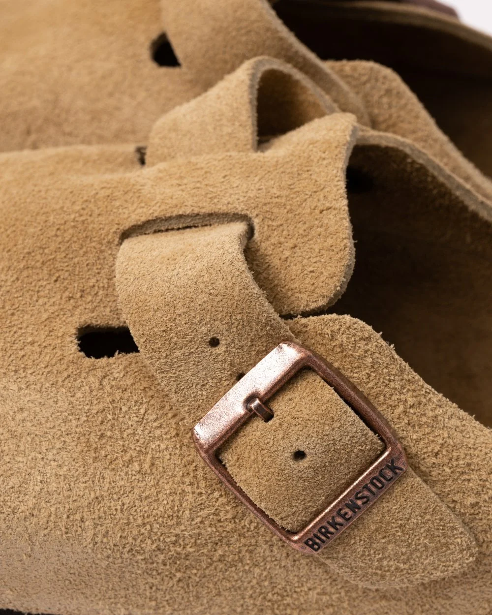 Birkenstock Boston Suede Leather Womens Clogs - Latte Cream - Image 5