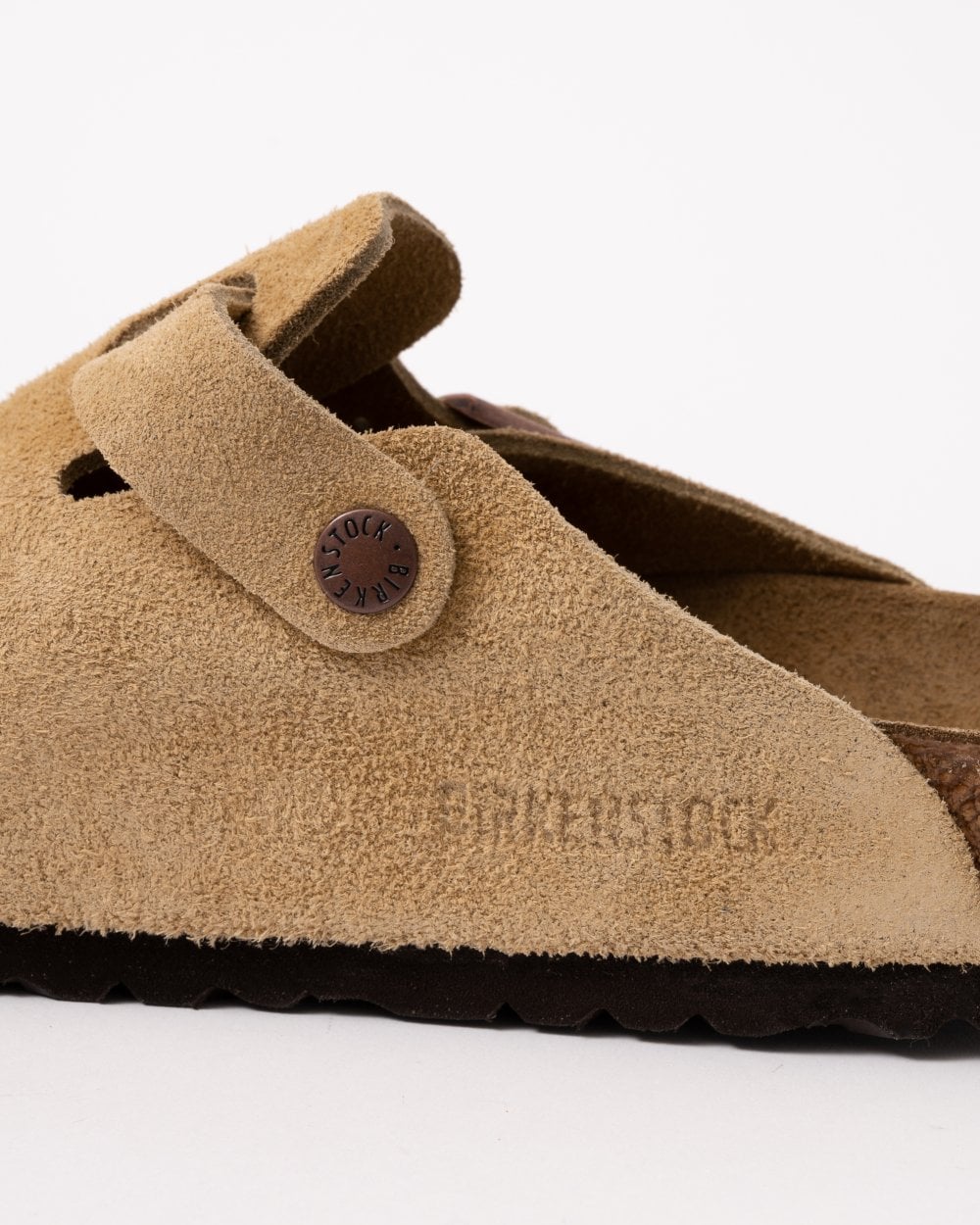Birkenstock Boston Suede Leather Womens Clogs - Latte Cream - Image 6