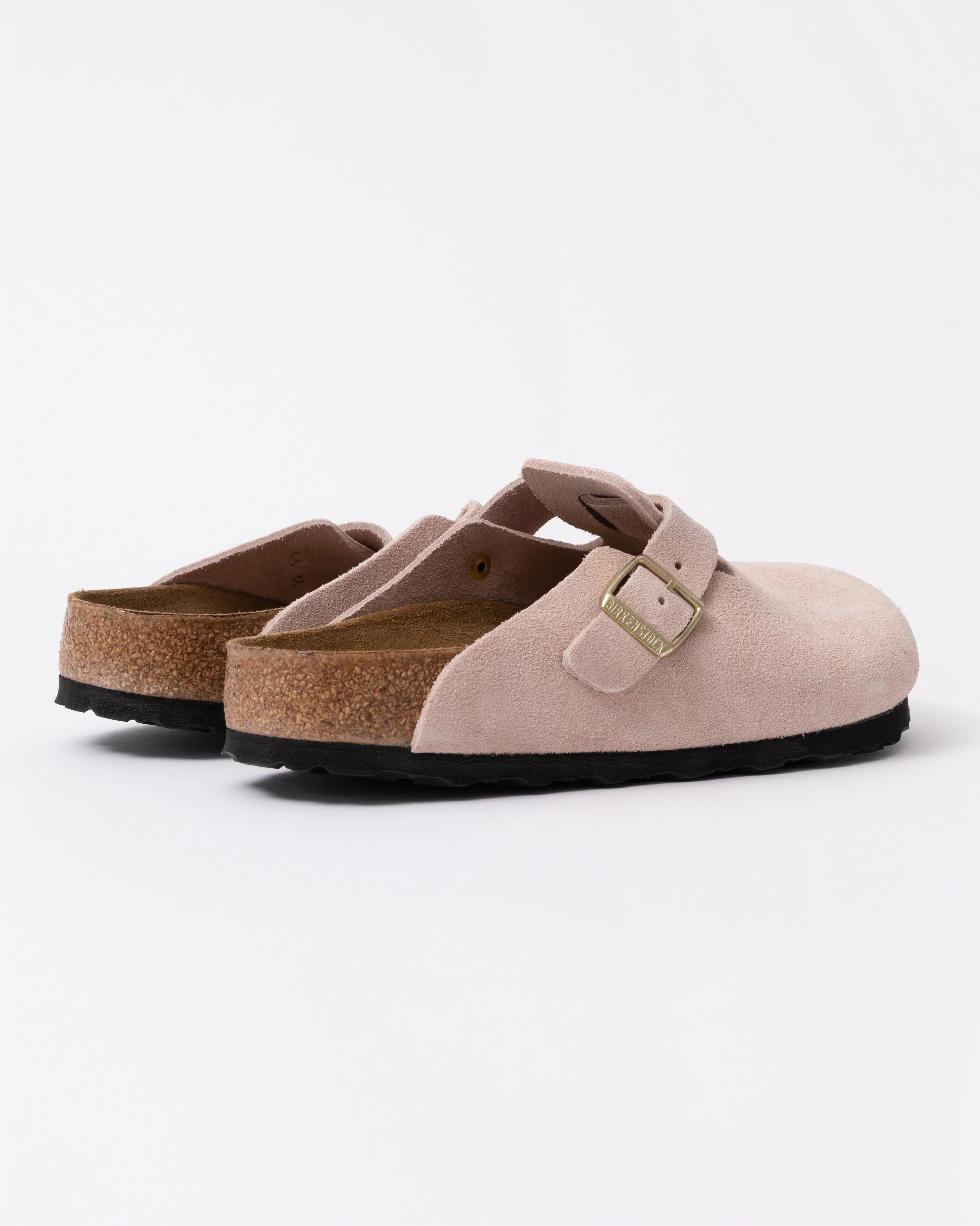 Birkenstock Boston Suede Leather Womens Clogs - Light Rose - Image 2