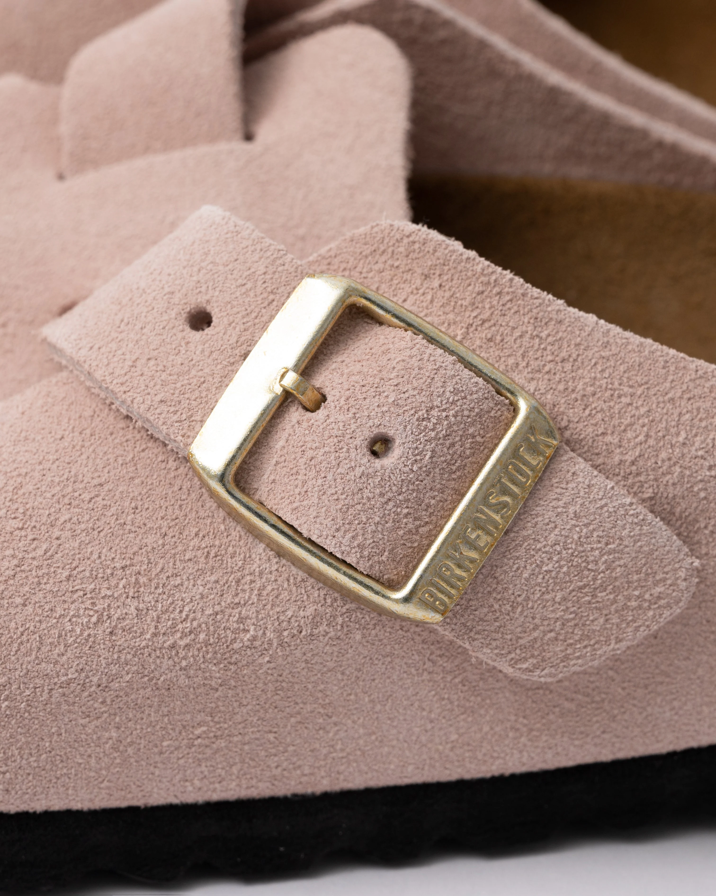 Birkenstock Boston Suede Leather Womens Clogs - Light Rose - Image 3